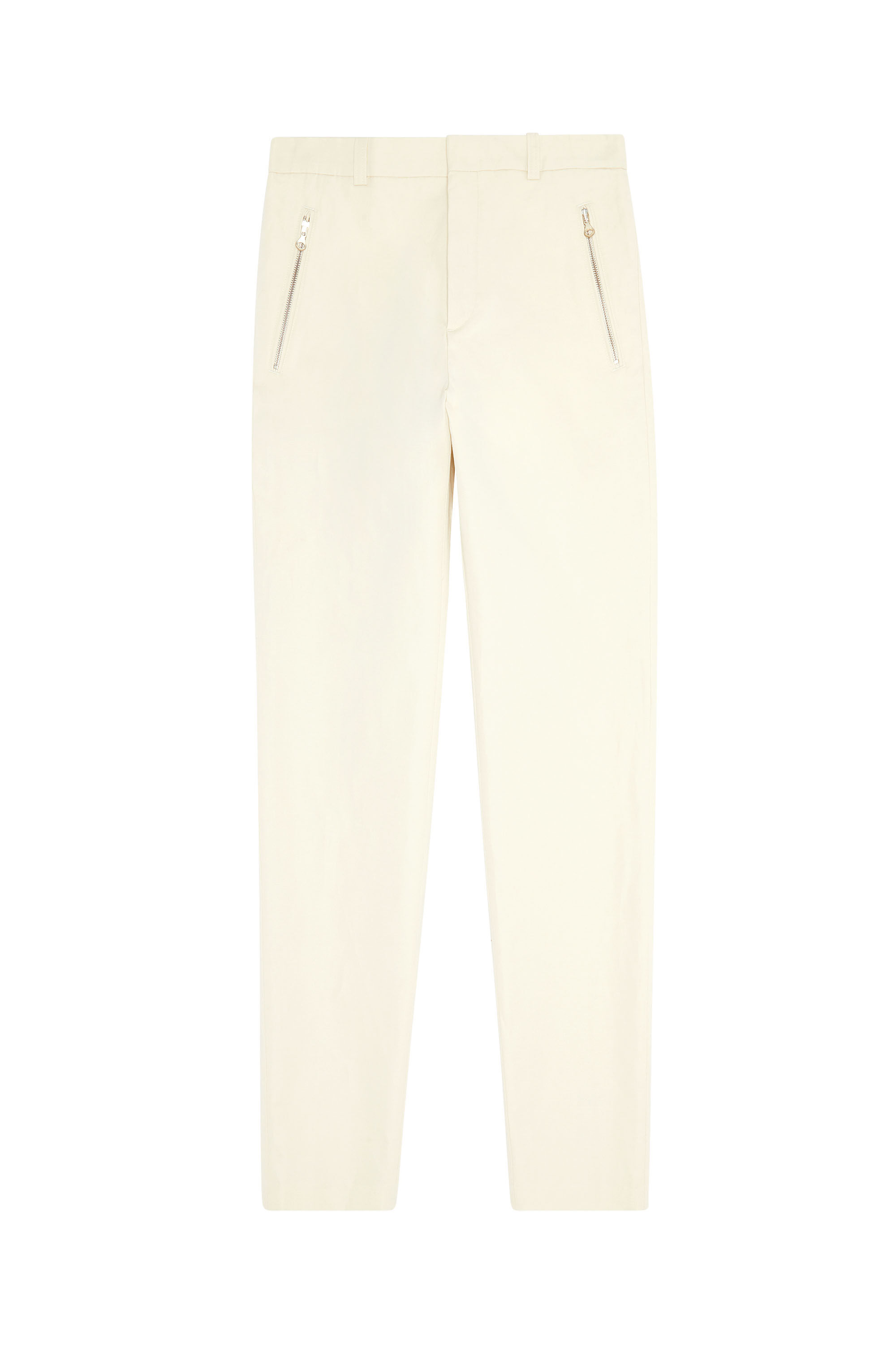 Diesel - P-HANN, Pantalon en coton et lin avec poches zippées Homme in Blanc - 2