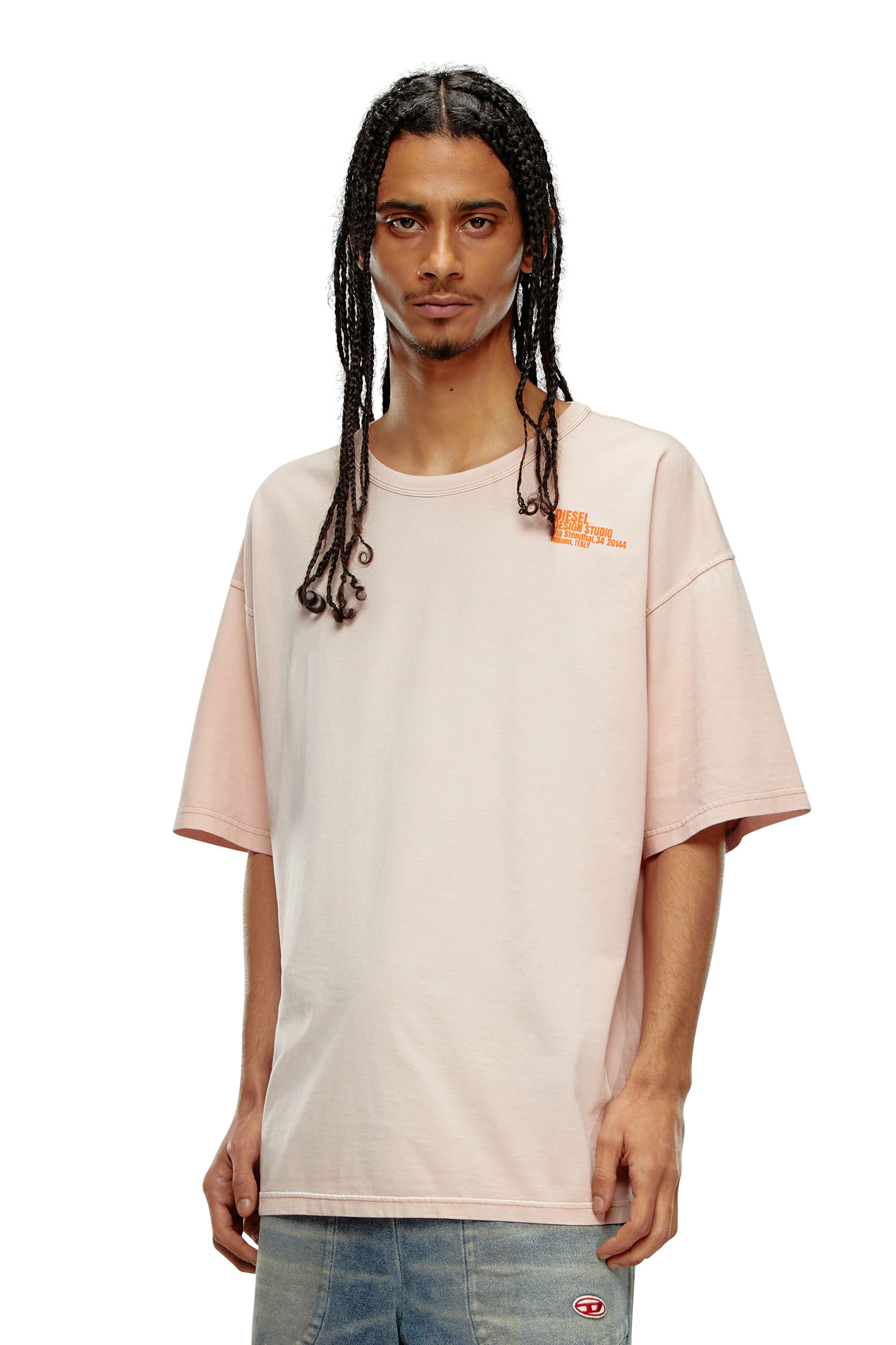 Diesel - T-BOXT-N7, T-shirt avec mini imprimé Design Studio Homme in Rose - 3