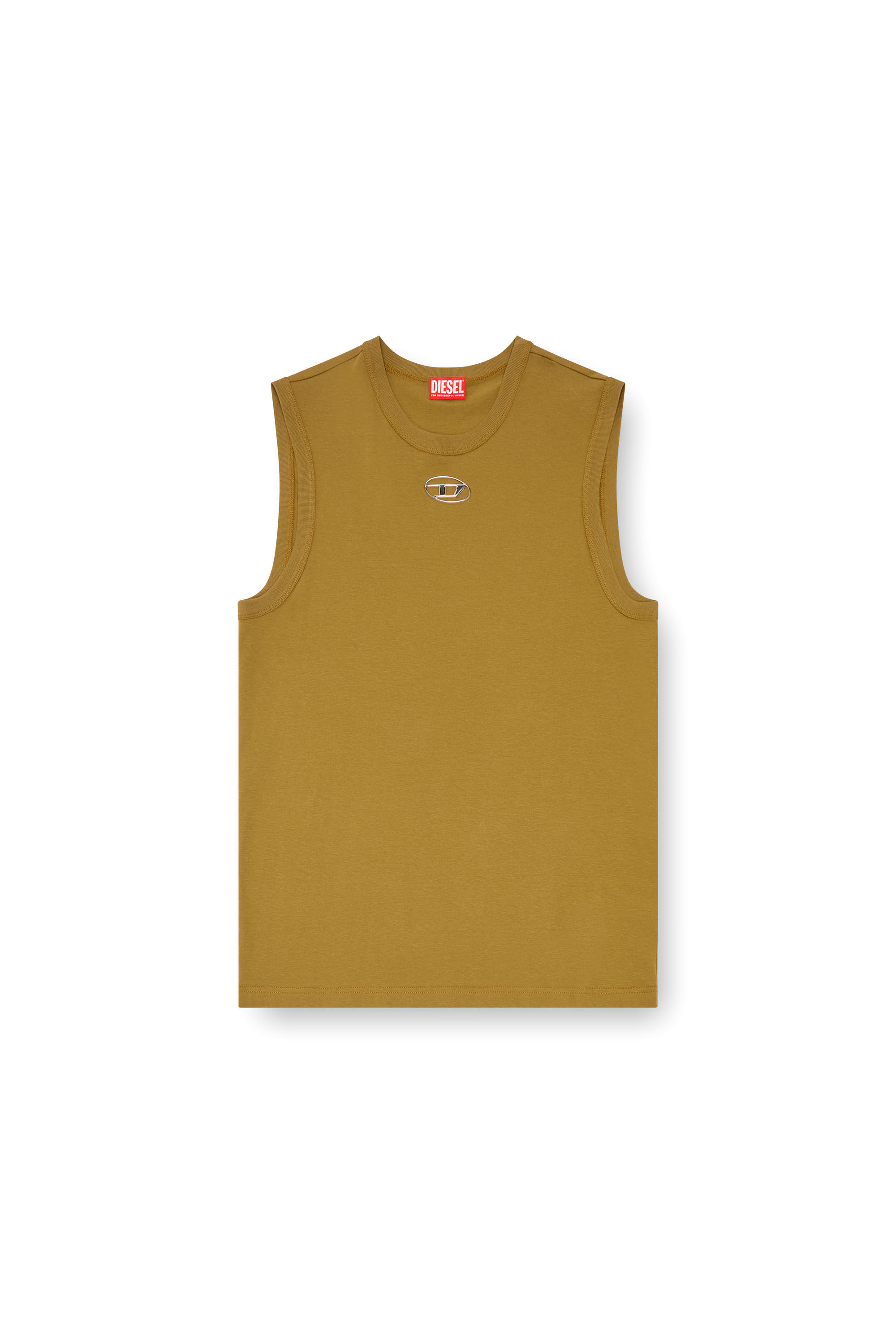 Diesel - T-BISCO-OD, Débardeur avec Oval D moulé par injection Homme in Marron - 2