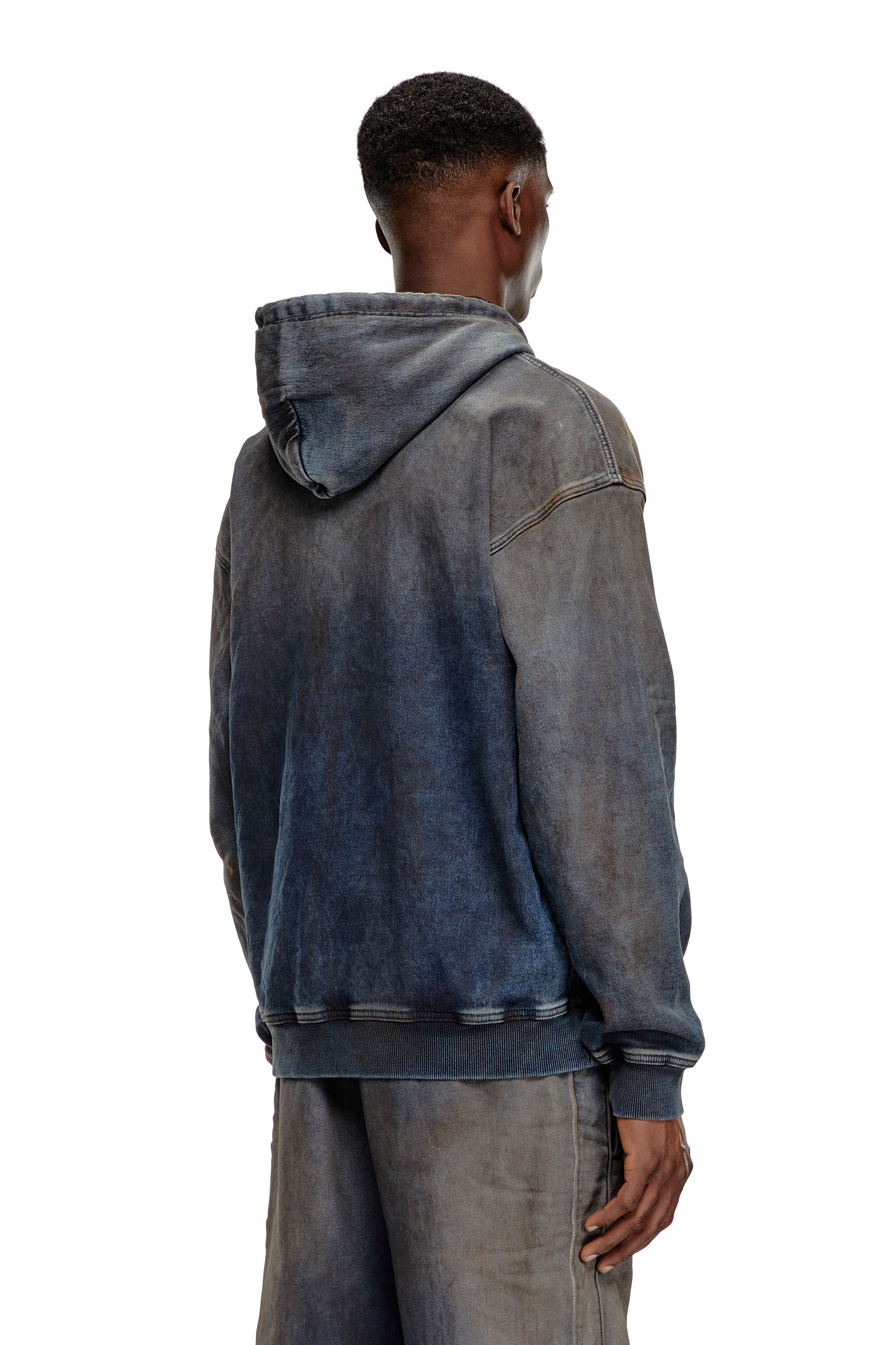 美品DIESEL D-Um-Rib Track Denim Hoodieパーカー D-UM-RIB-NE（MEN）: ジョグジーンズトレーナー｜ディーゼル