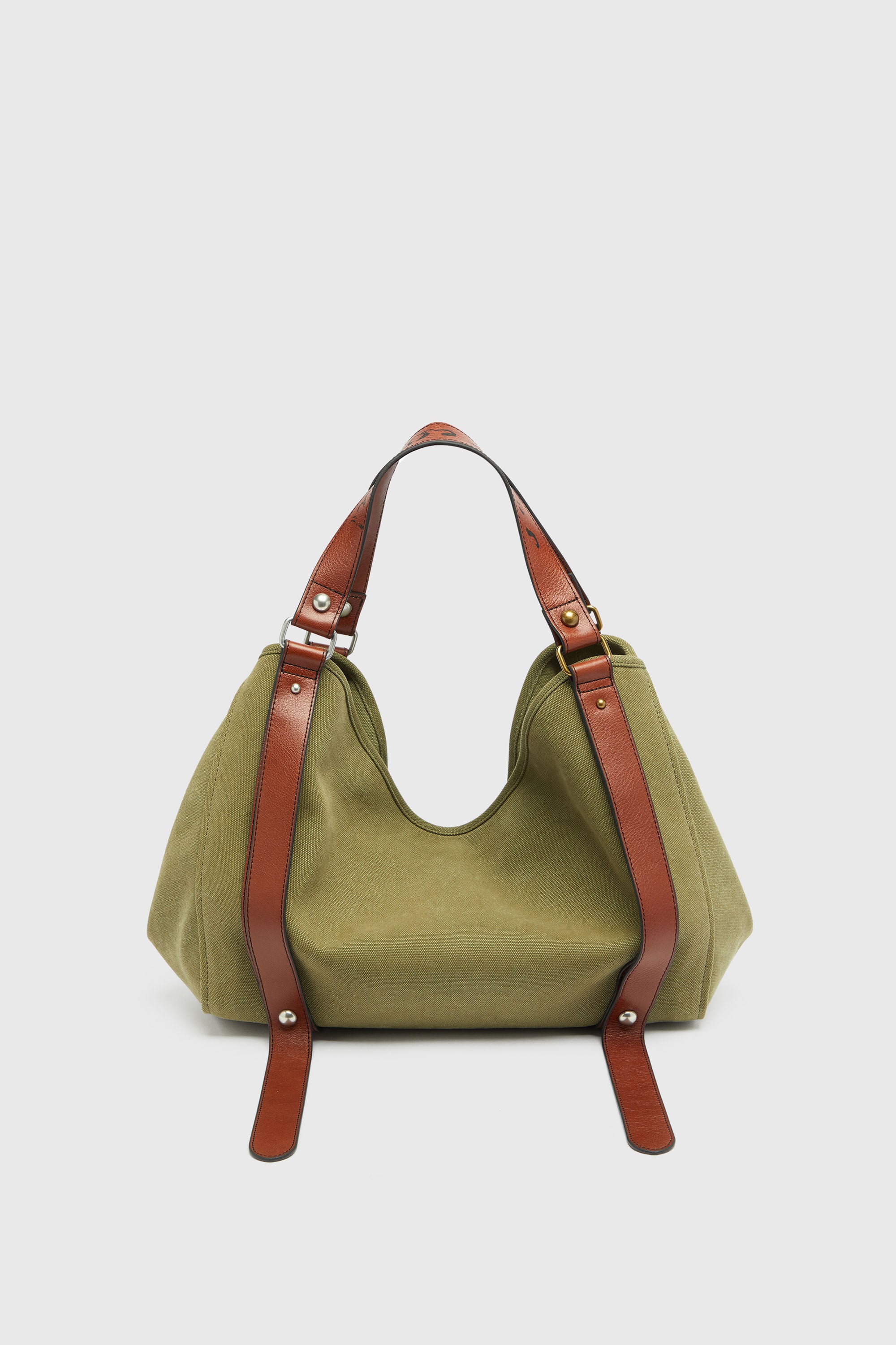 Women's D-One-Medium top-handle bag in distressed canvas | Green