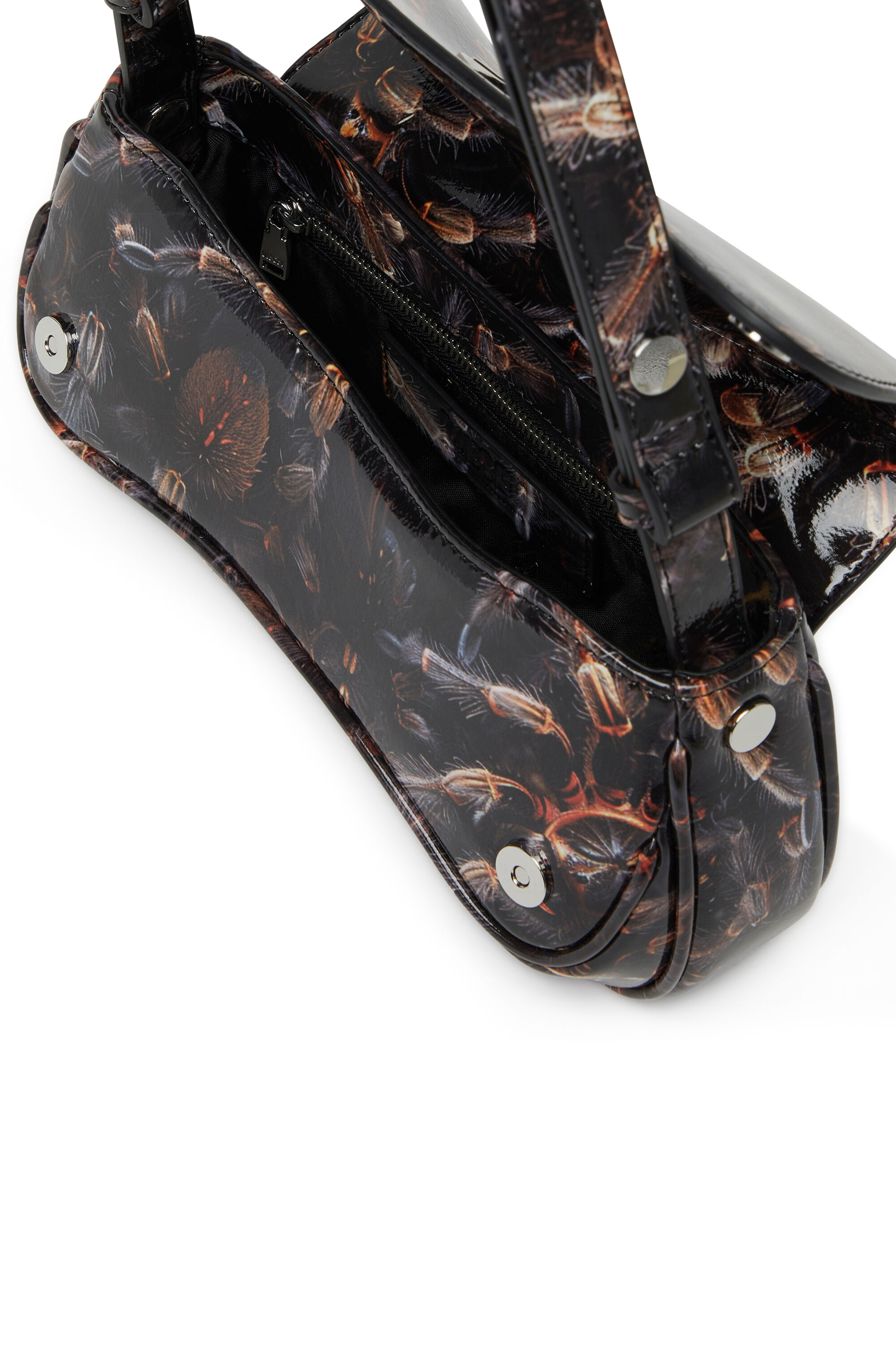 Diesel - PLAY CLUTCH, Female's Play-Glossy clutch with print in Black/Brown - 2