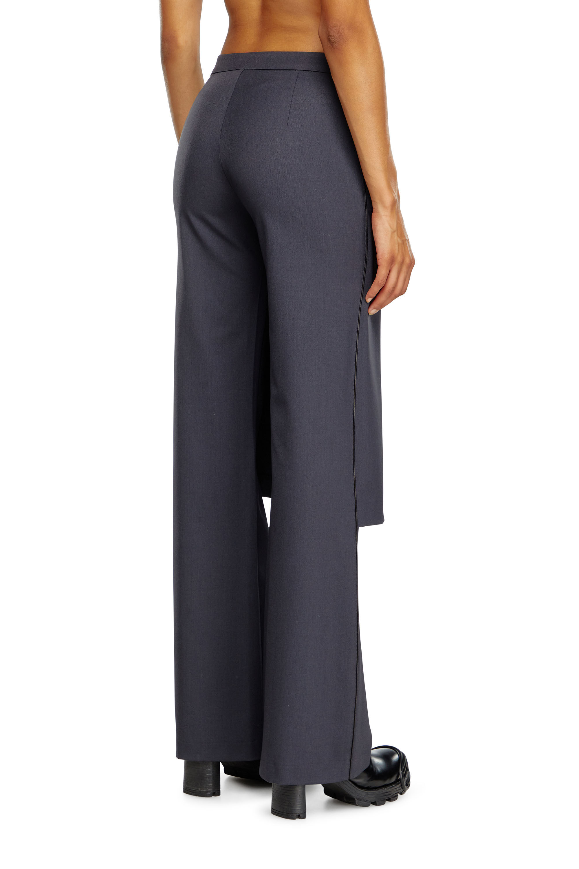 Diesel - P-EARL, Female's Hybrid skirt-pants in wool blend in Dark Grey - 5