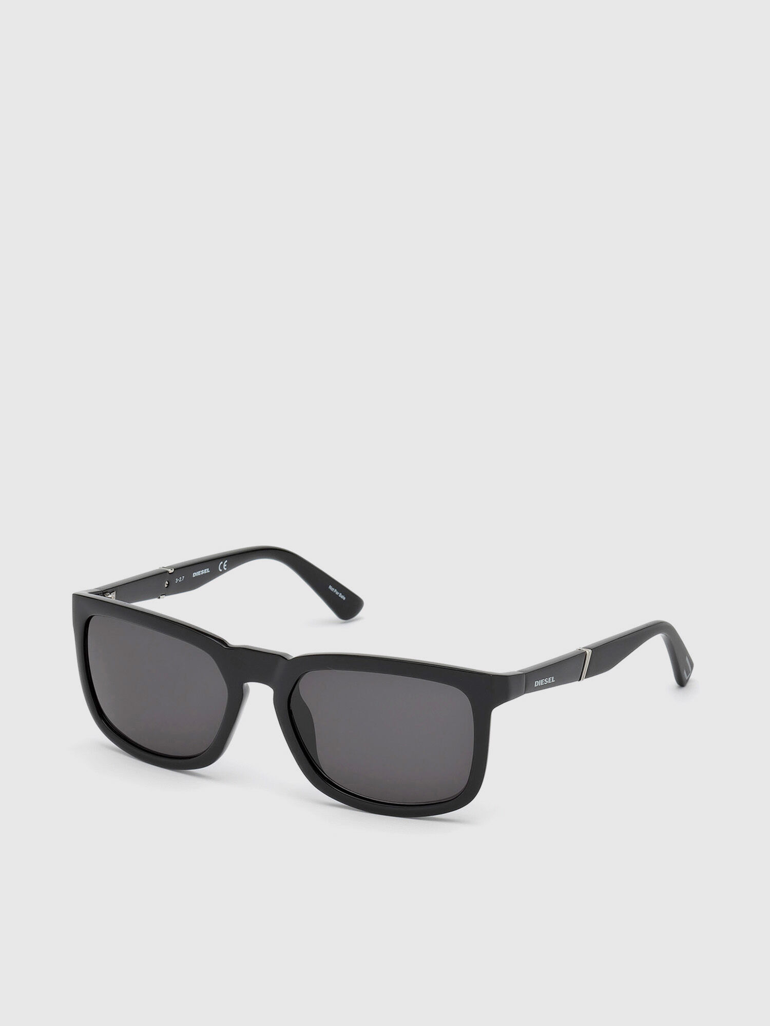Diesel - DL0262, Unisex's Rectangular eyewear with slanting detail in Black - 2