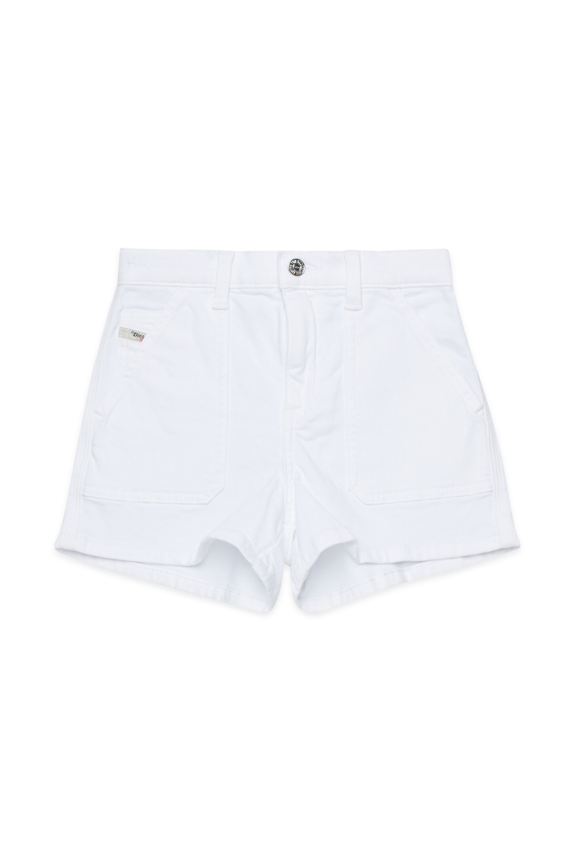 Diesel - PINTYX JJJ, Woman's JoggJeans shorts with patch pockets in White - 1