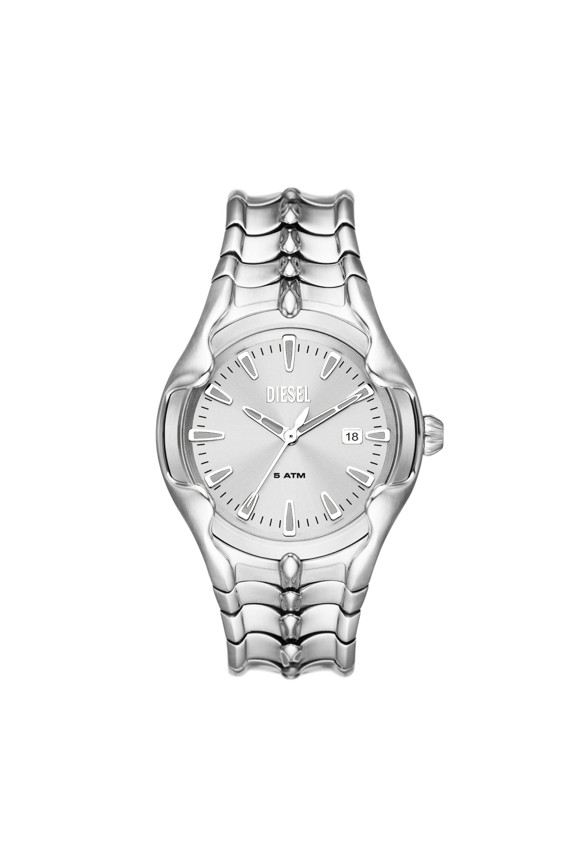 【DIESEL】　VERT DZ2185 腕時計 Men's Vert Three-Hand Date Stainless Steel Watch | Silver
