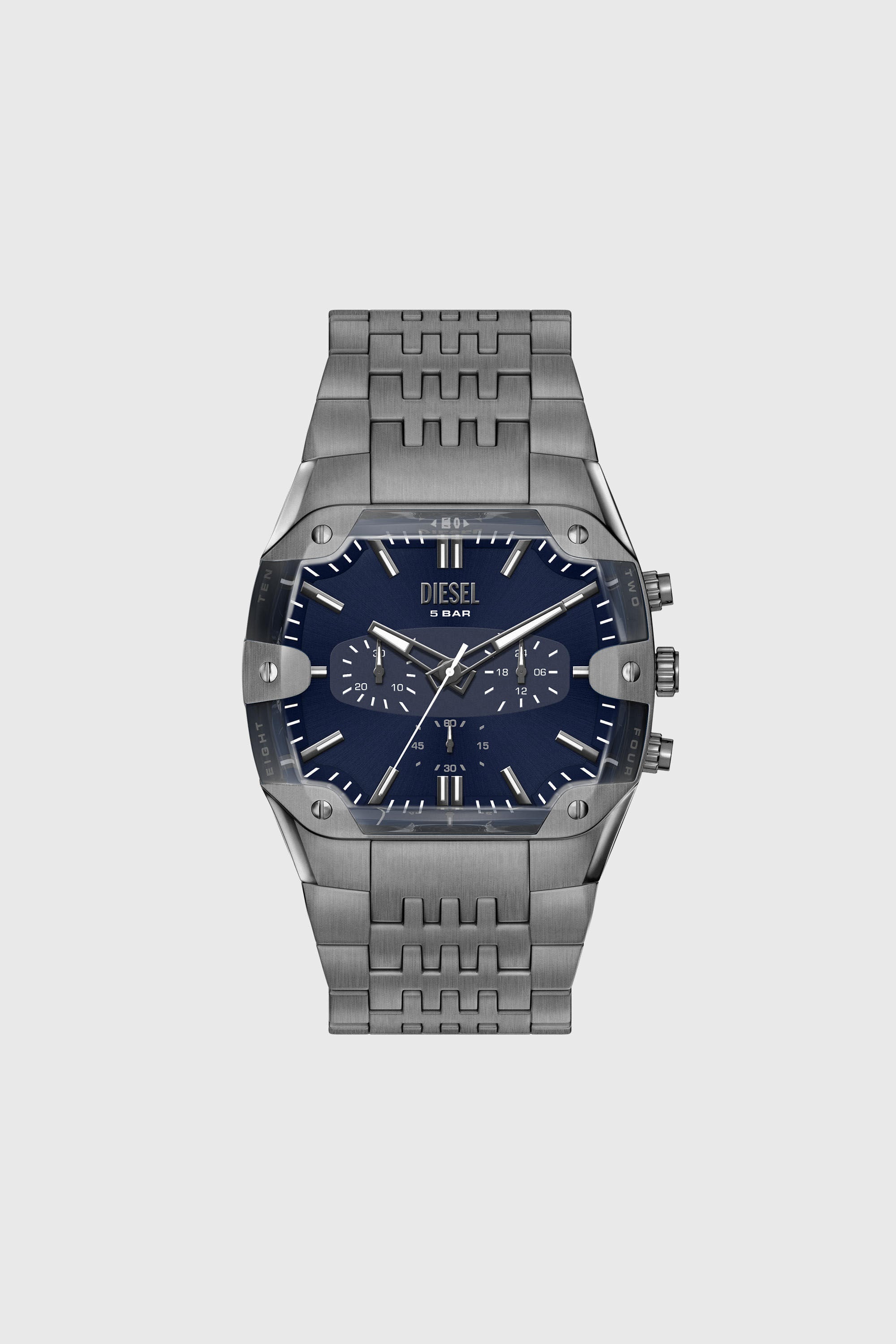 Diesel - DZ4717 WATCH, Reloj Spiked Cushion de acero inoxidable color gunmetal Hombre in Gris - 1