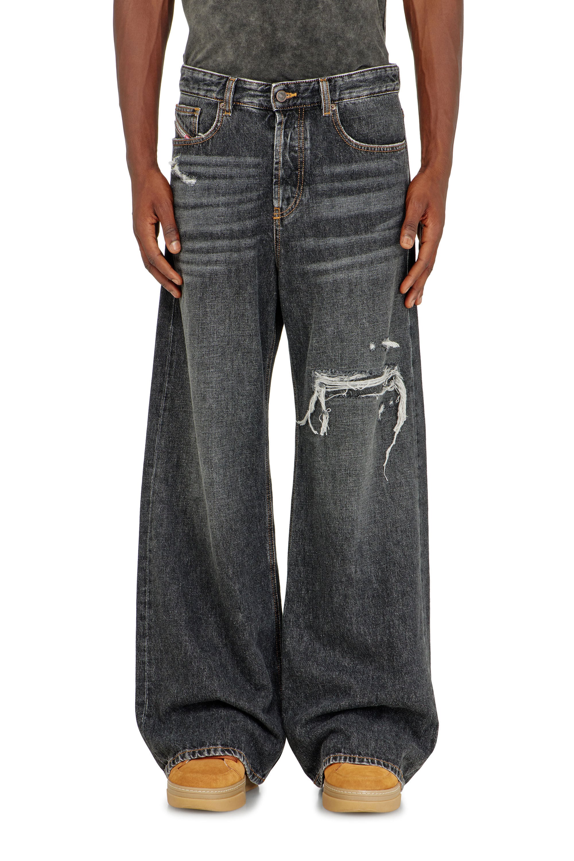 Diesel - Relaxed Jeans D-Rise 007DN Hombre, Negro/Gris oscuro - 4