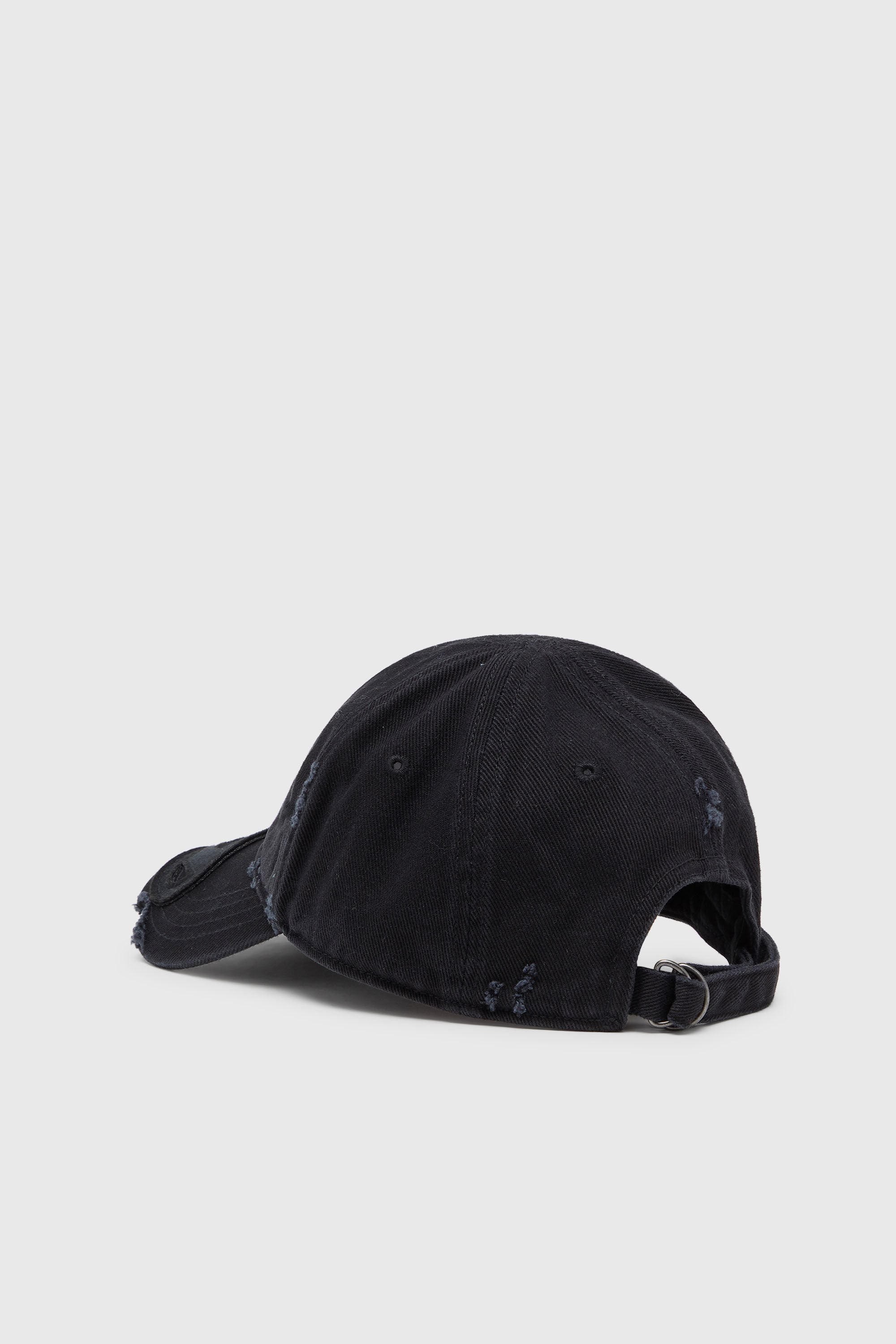 Men's Cotton twill cap with distressed details | Black | Diesel US