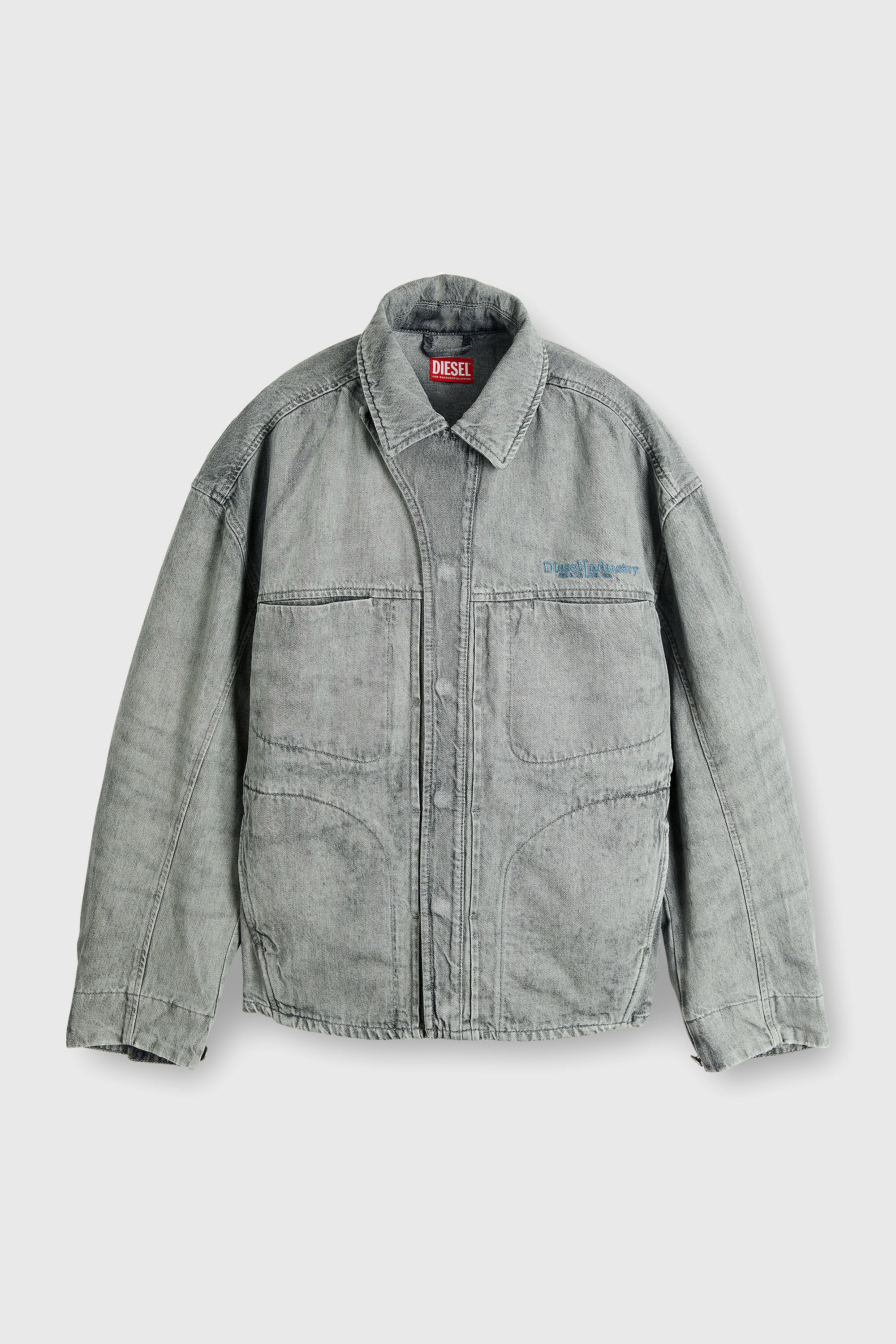Diesel - D-NETHOR-S1, Man's Utility-style denim jacket in Light Grey - 2