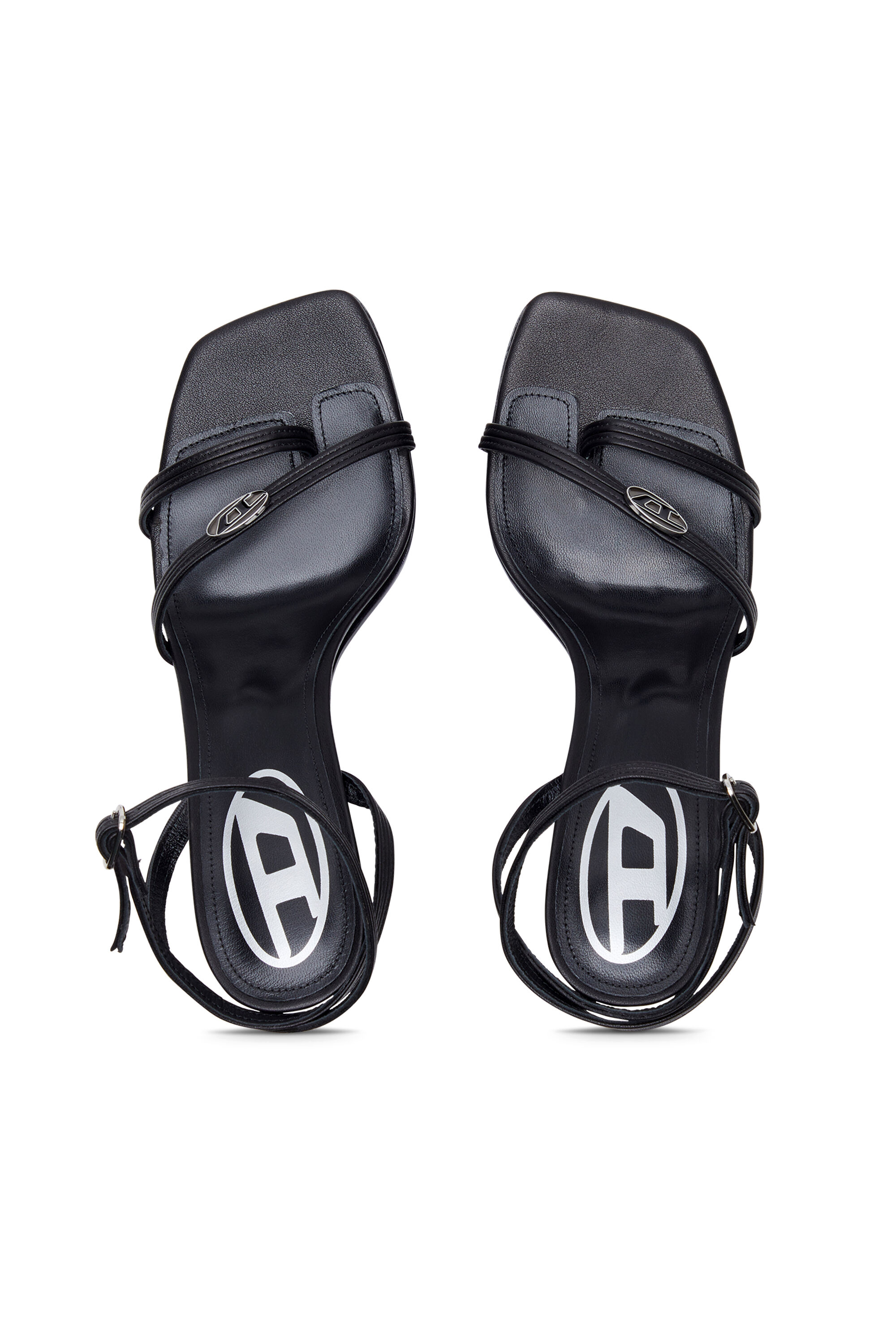 Diesel - D-VENUS SA, D-Venus-Sandales à lanières en cuir nappa Femme in Noir - 5