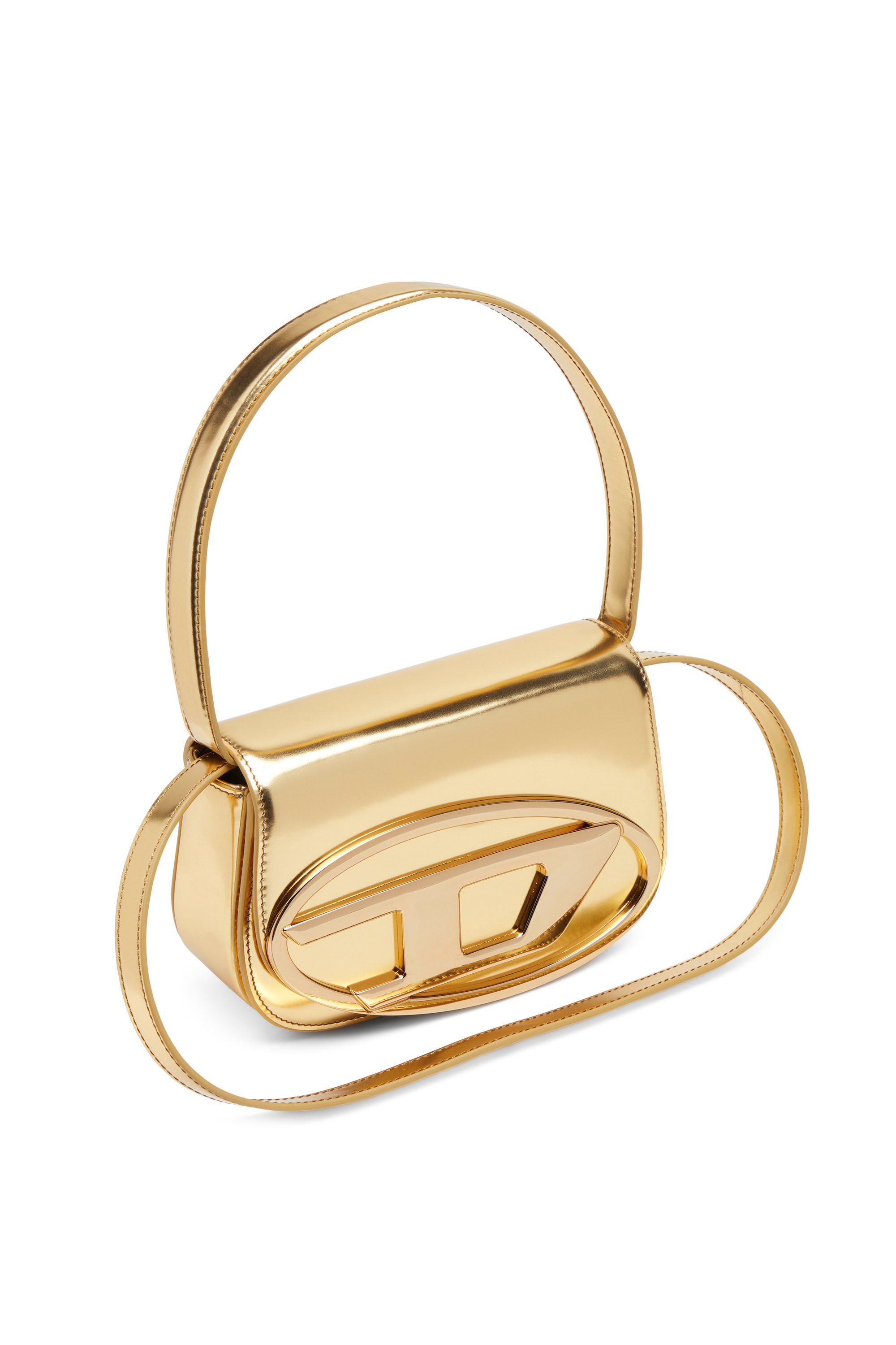 Diesel - 1DR, 1DR-Sac iconique à bandoulière en cuir effet miroir Femme in Doré - 5