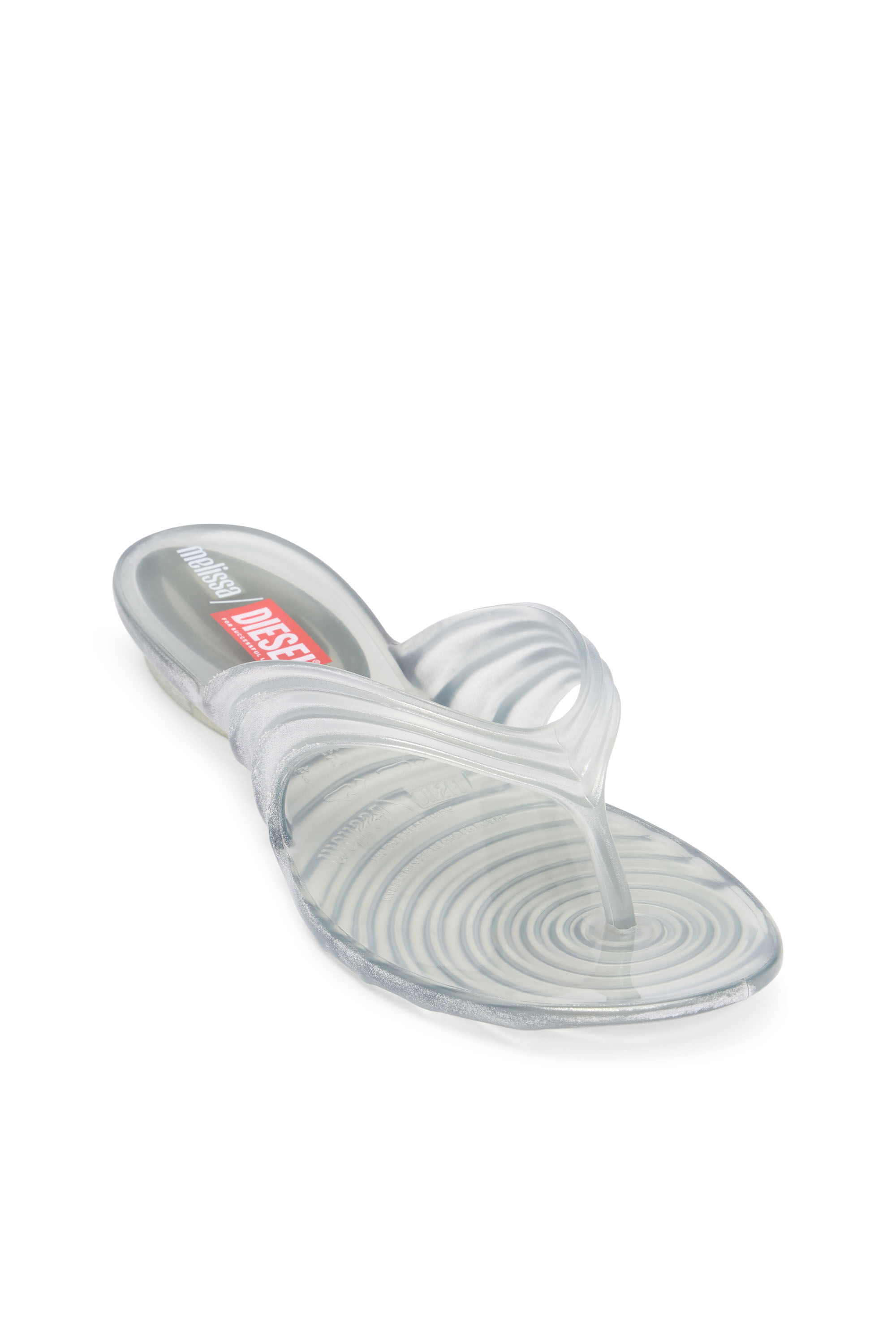Diesel - MELISSA QUANTUM THONG, Female's Sculptural flip-flops in Melflex&reg; in Silver - 6