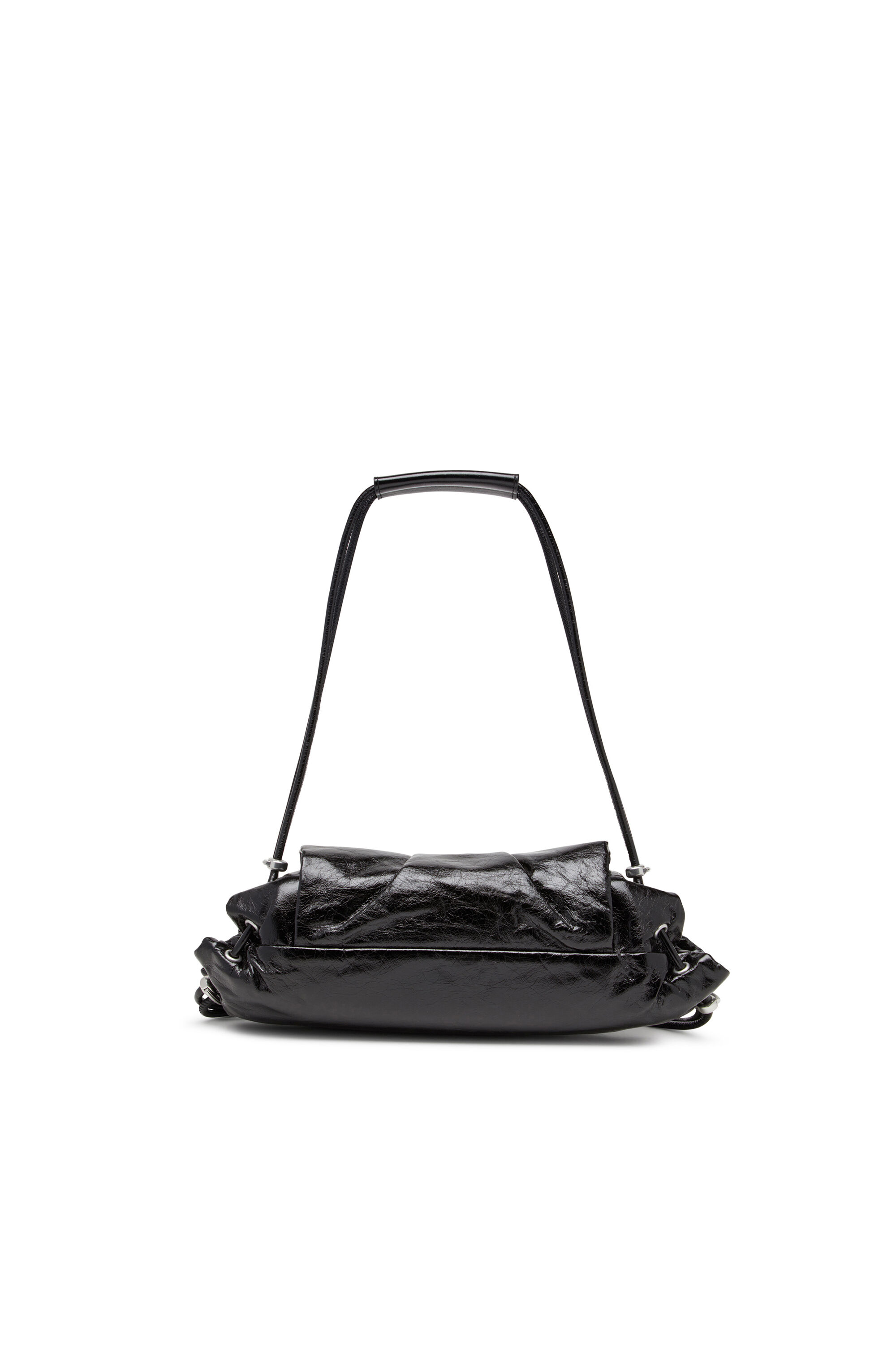 Diesel - SCRUNCH-D SHOULDER S, Scrunch-D S-Sac à bandoulière en cuir froissé Femme in Noir - 3