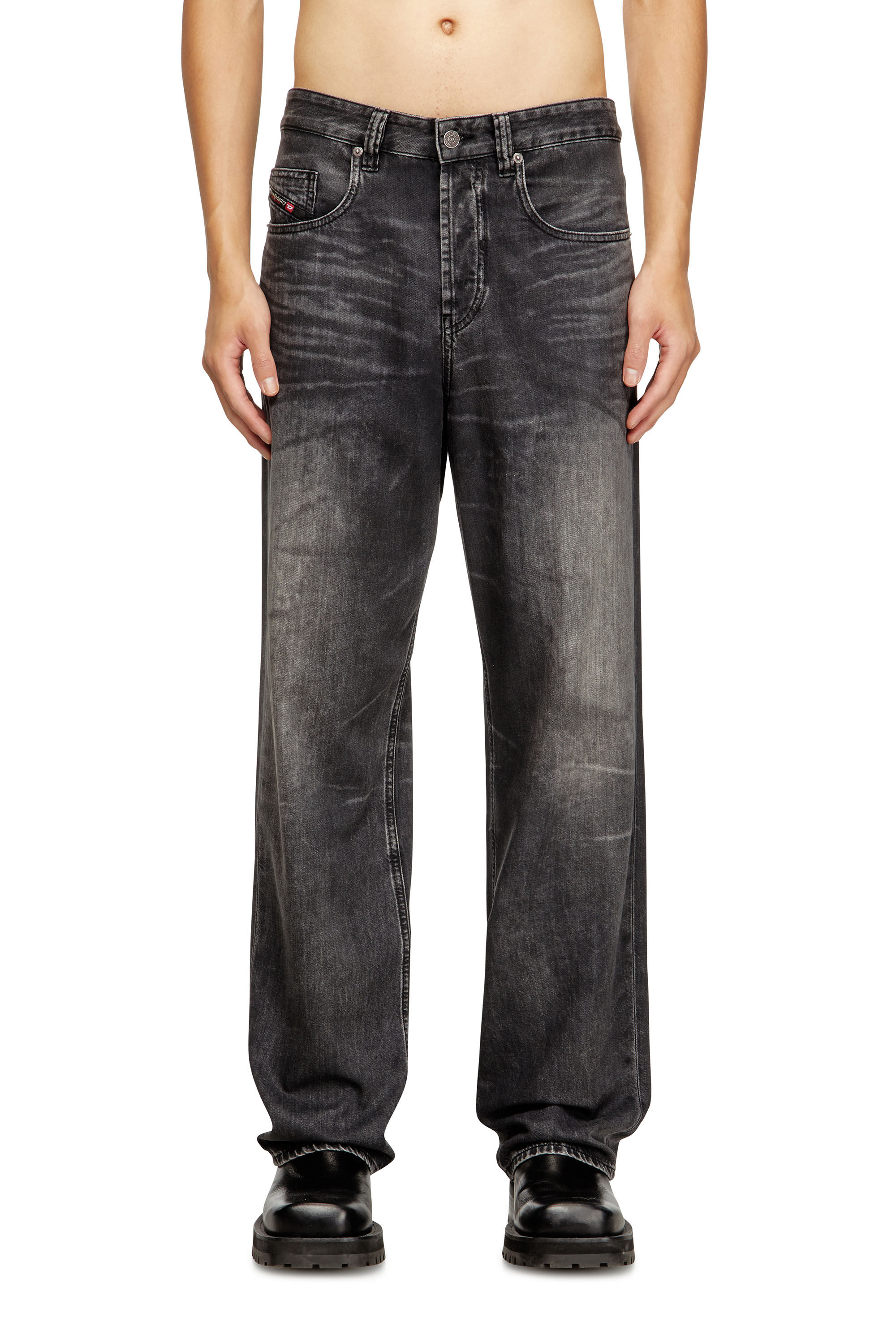Men's Relaxed Jeans | Black/Dark grey | Diesel 2001 D-Macro