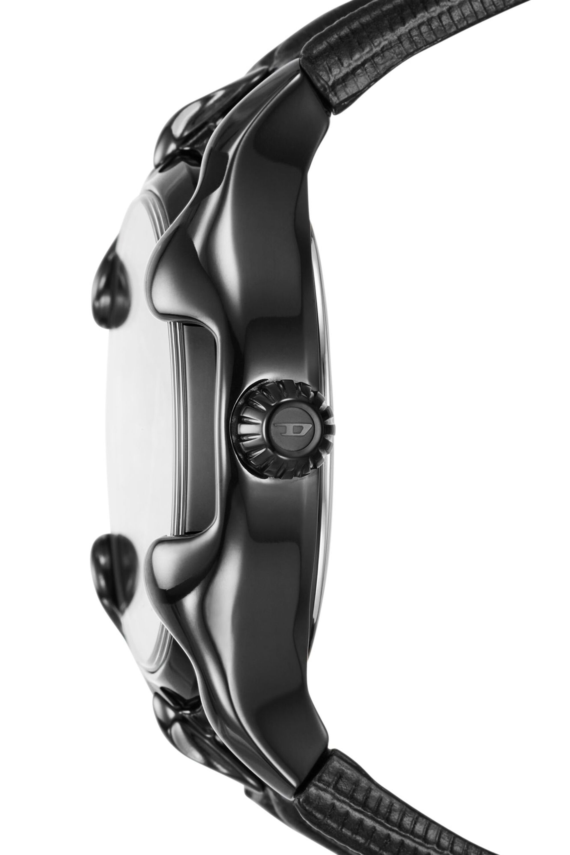 Diesel - DZ2193, Male's Vert three-hand date black leather watch in Black - 3