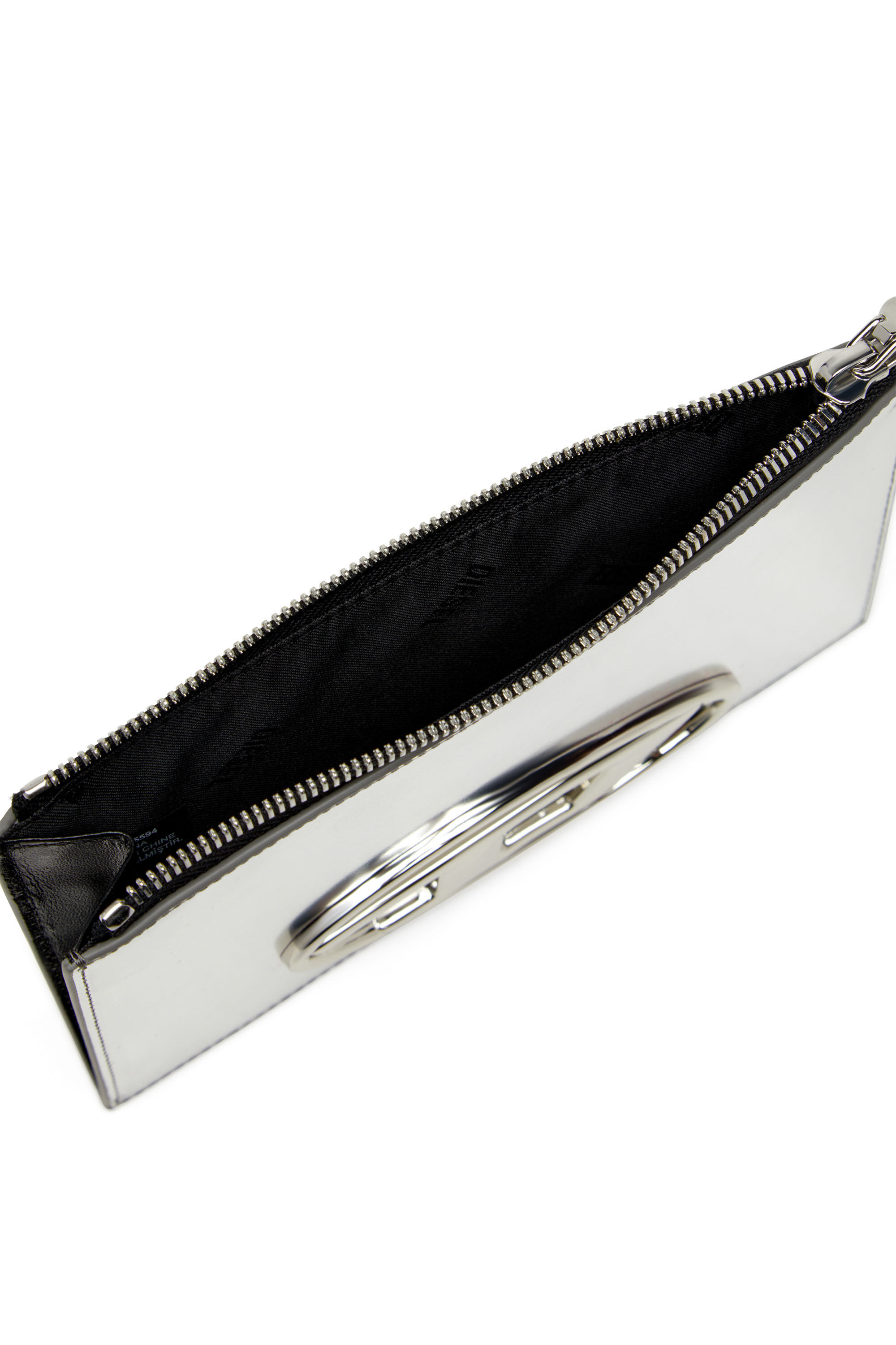 Women's Zipped pouch in mirror leather | Silver | Diesel