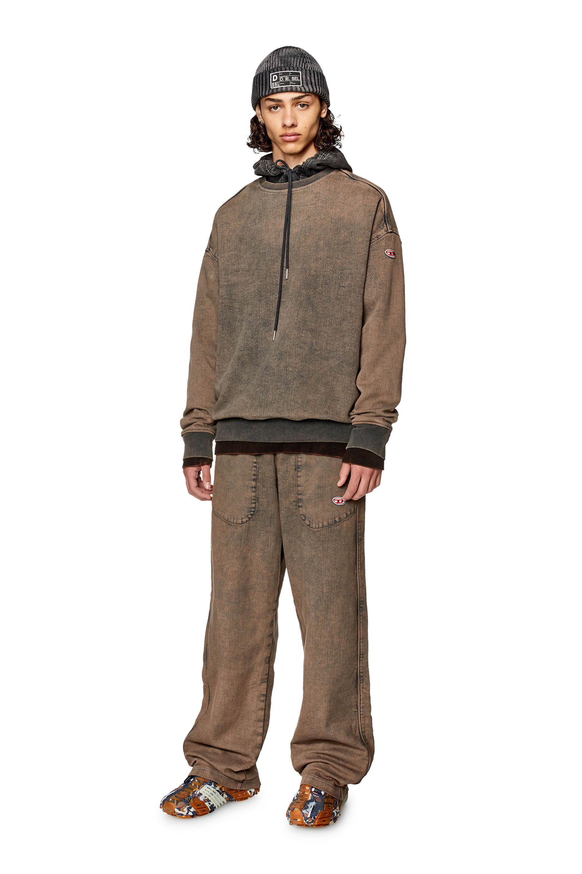 Diesel - Straight D-Martians Track Denim 09H04, Unisex's Straight D-Martians Track Denim in Light Brown - 1
