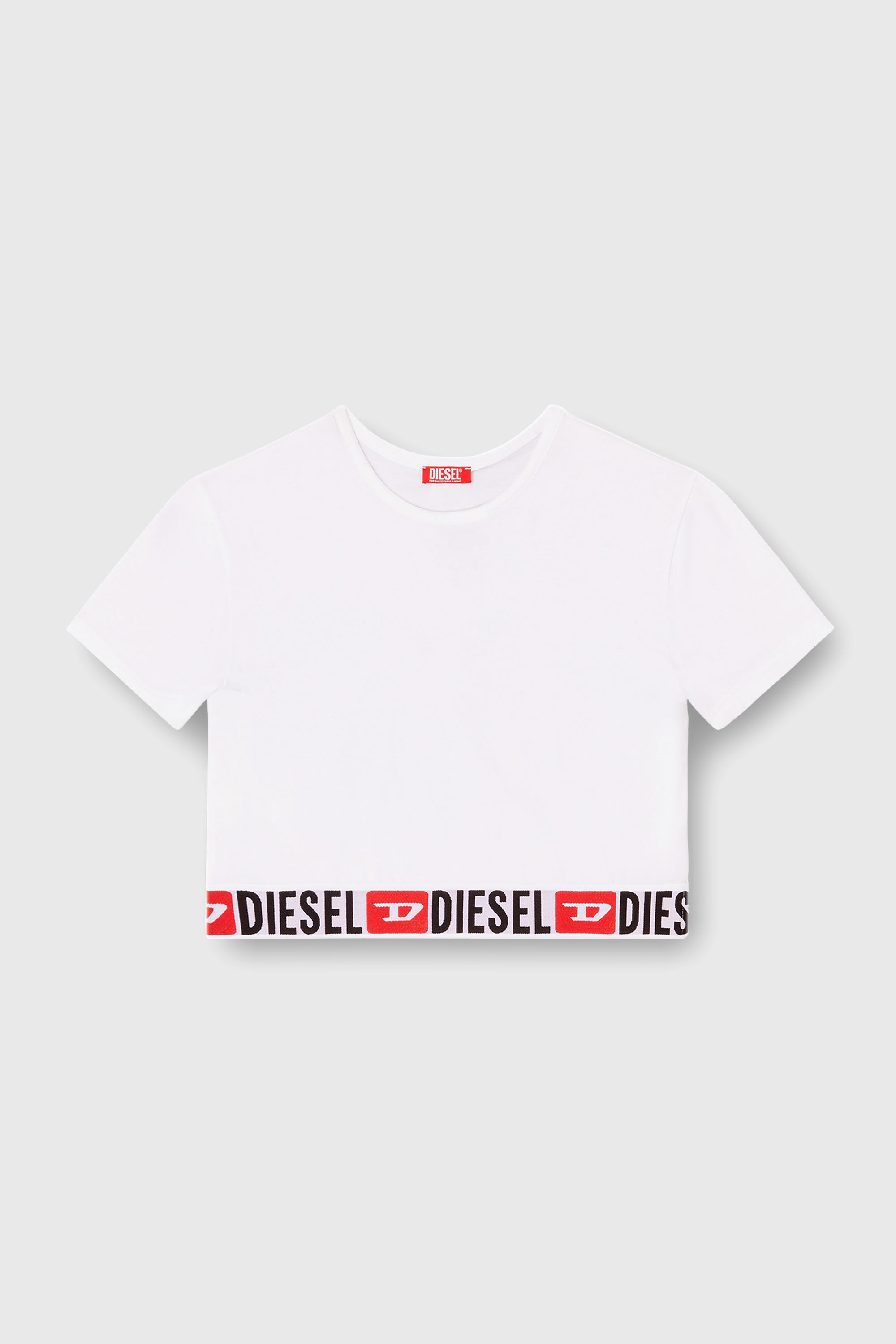 Diesel - IRMA-D-CORE, Female's Cropped top with logo band in White - 4