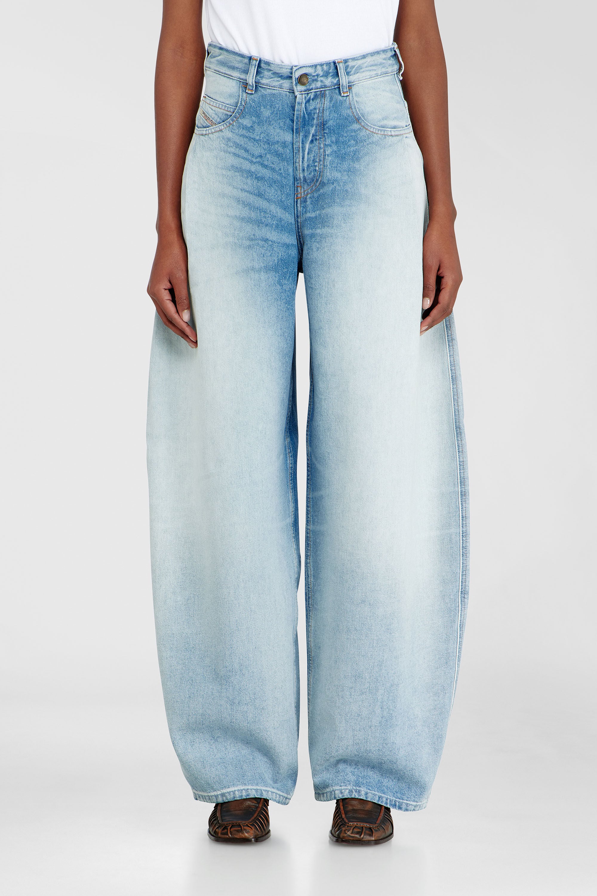 Light Blue Relaxed Fit Jeans for Women | Diesel® US