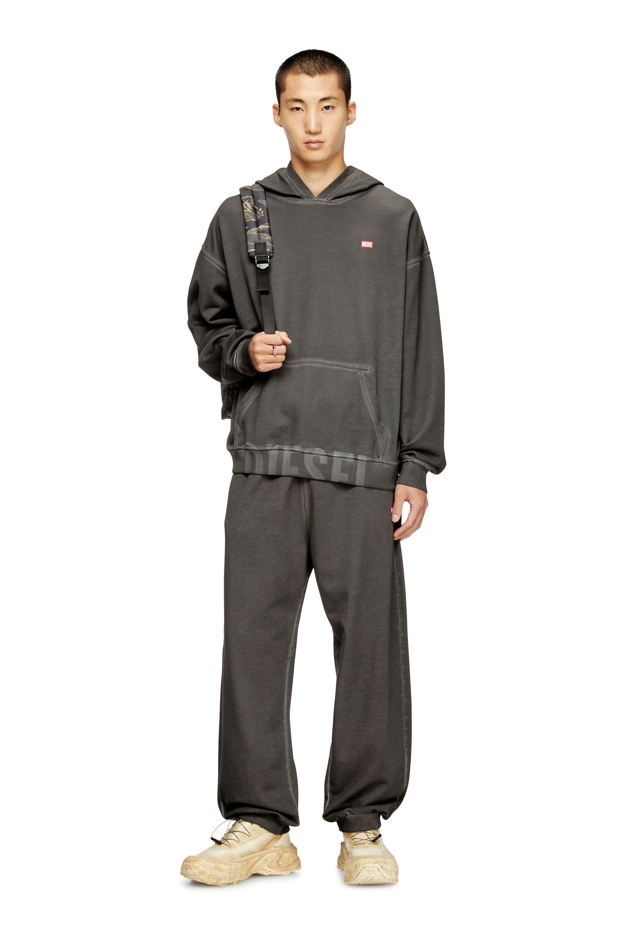 Diesel - P-MARKY-CUFF-T1, Male's Cotton joggers with drawstring waist in Dark Grey - 1