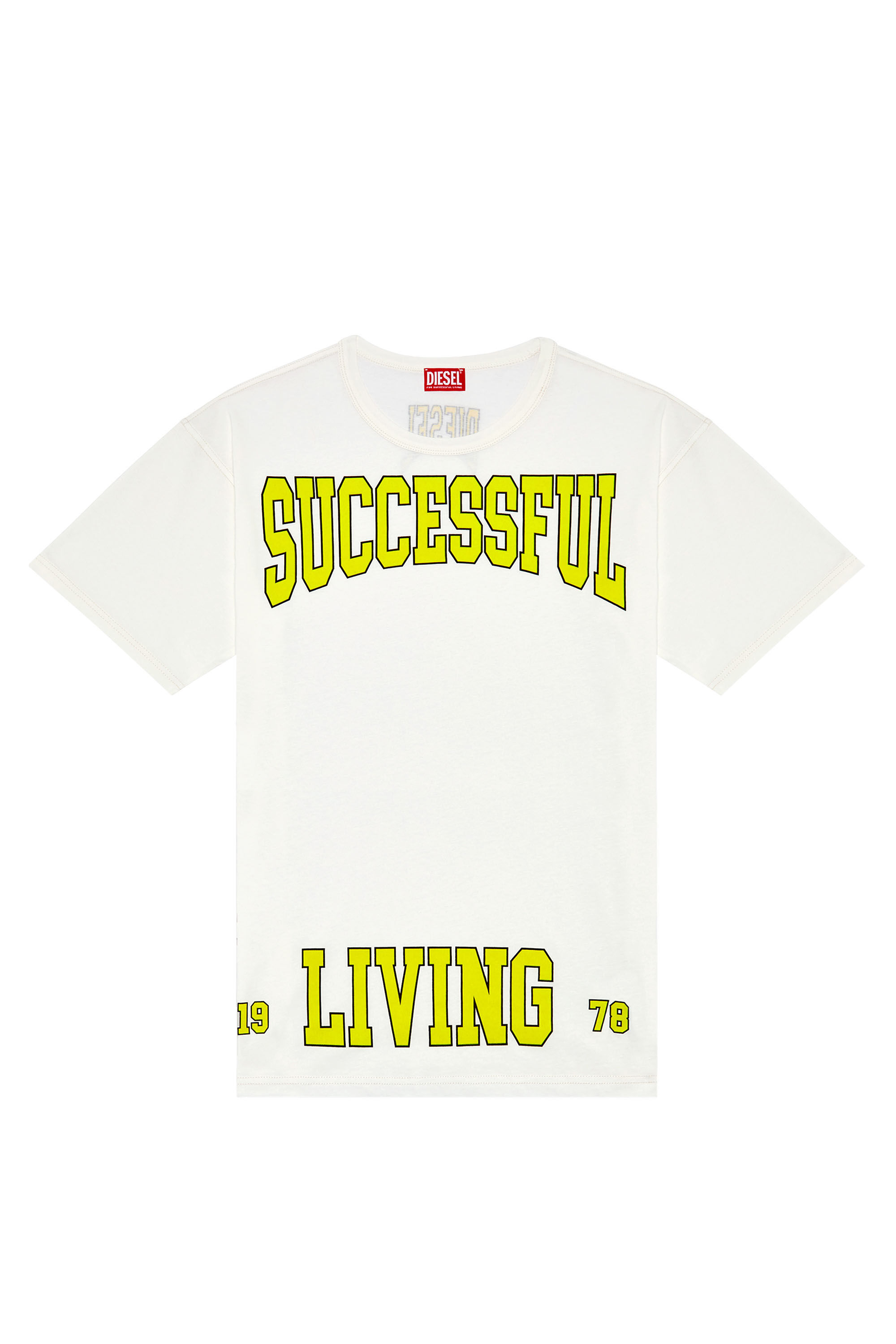 Diesel - T-BOXT-N9, T-shirt à logo style universitaire en coton bio Homme in Blanc - 2