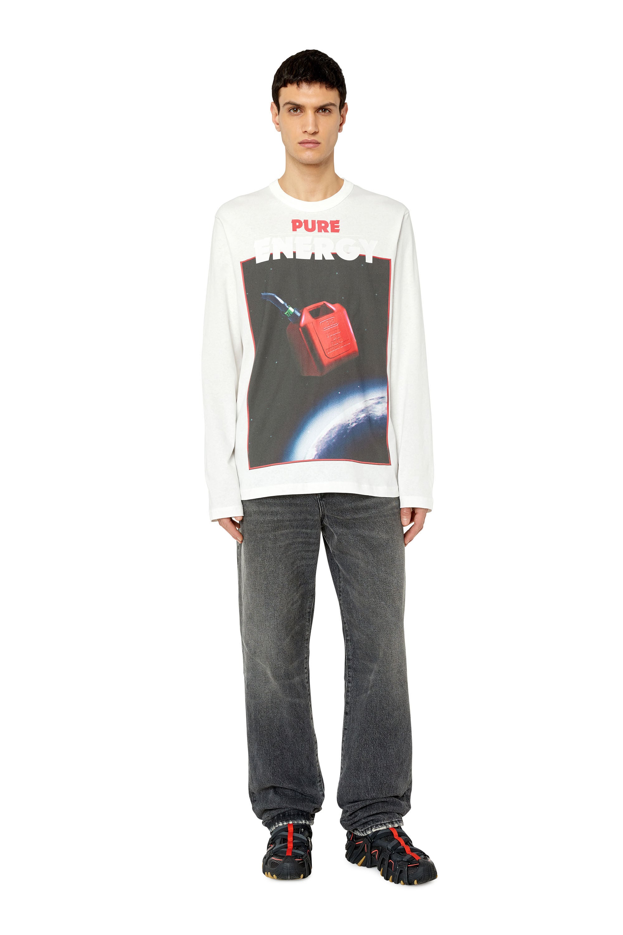 T-CRANE-LS-G4 Man: Long-sleeve T-shirt with graphic prints | Diesel