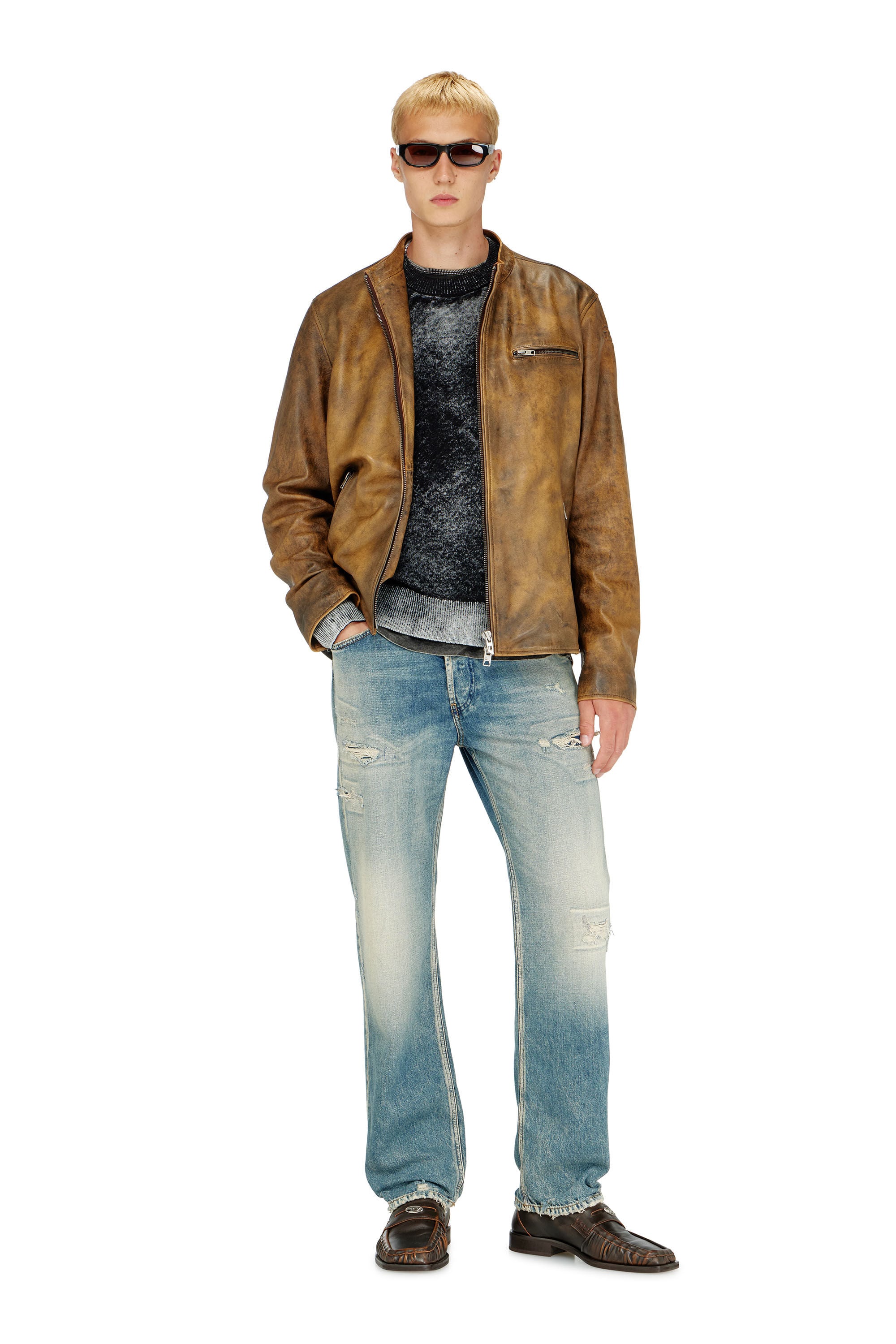 Diesel - K-LAURENT, Male's Jumper with faded reverse print in Black - 1