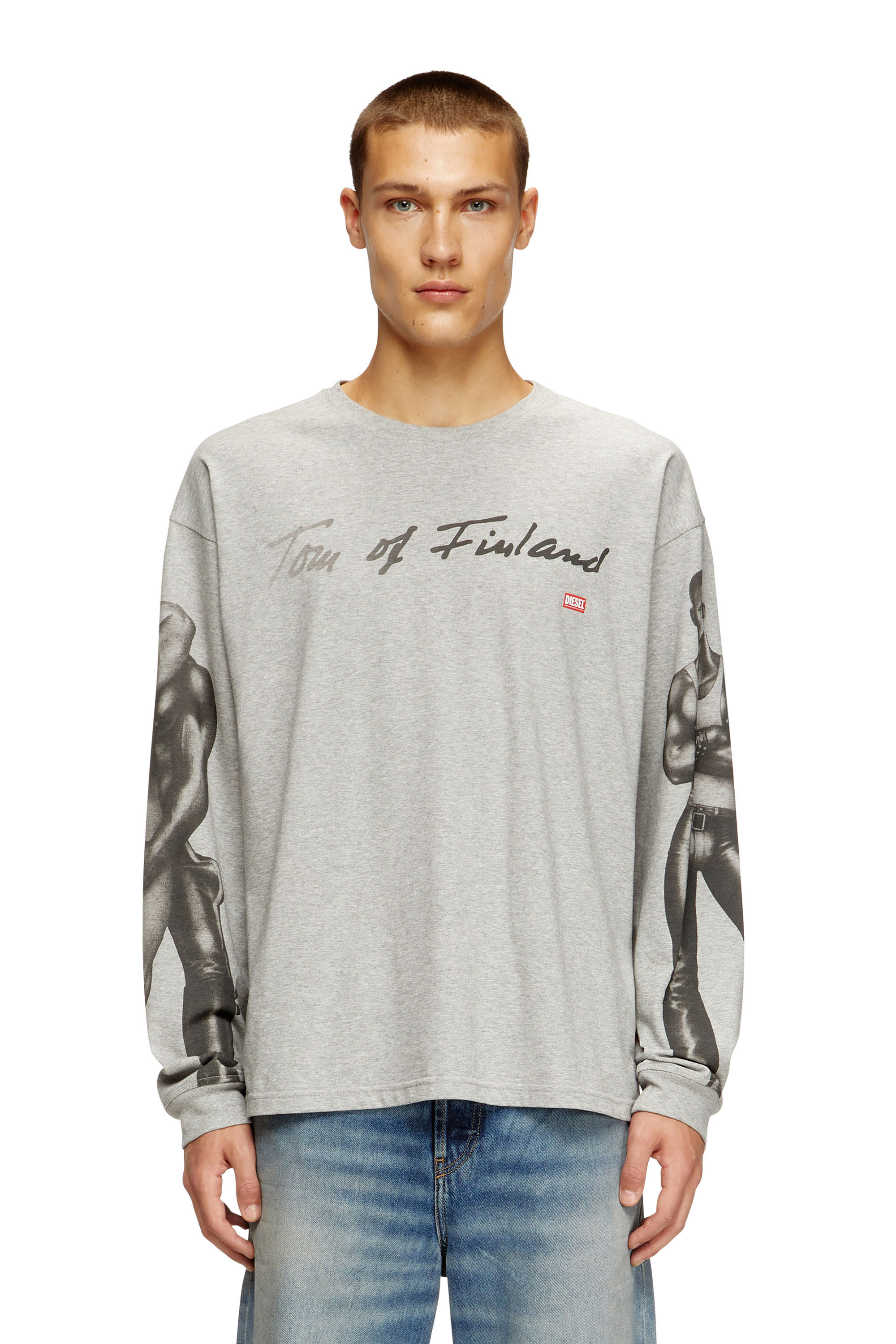 Women's Long-sleeve T-shirt with graphic print | Grey | Diesel