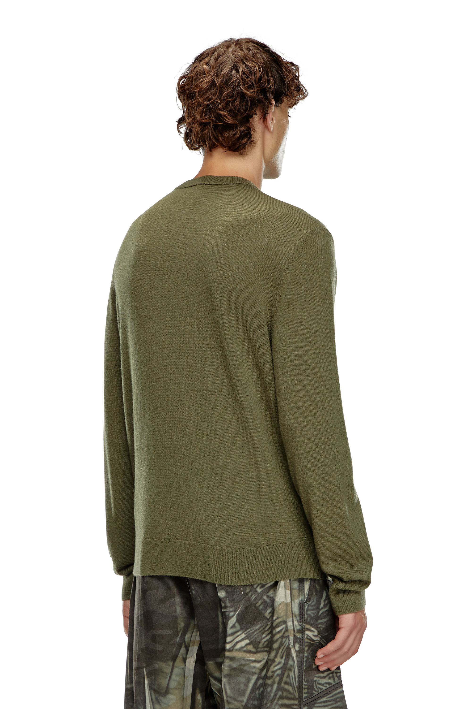 Diesel - K-VIERI, Male's Wool and cashmere jumper in Dark Green - 4
