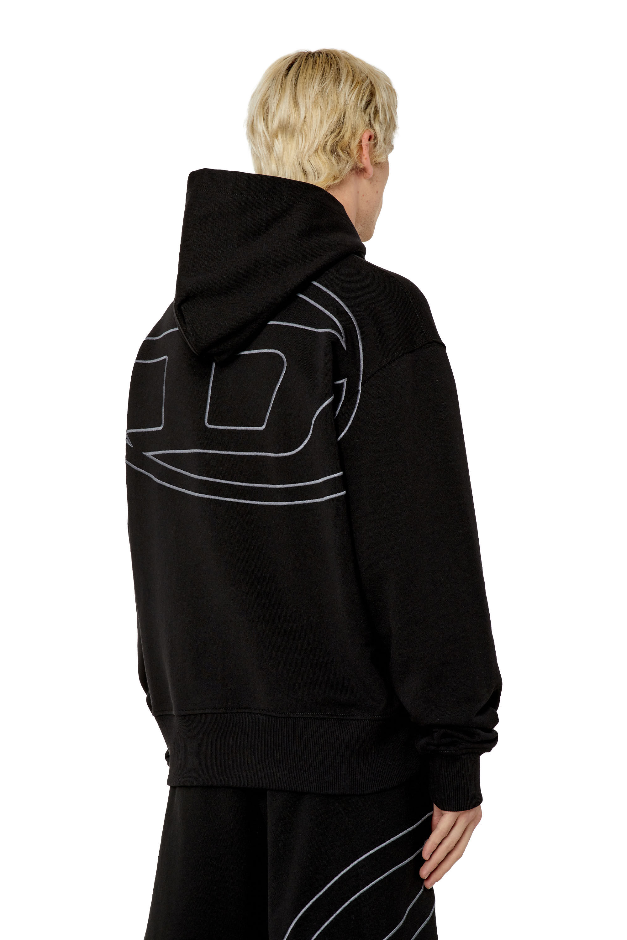 S-MACS-HOOD-MEGOVAL Man: Hoodie with back maxi D logo | Diesel
