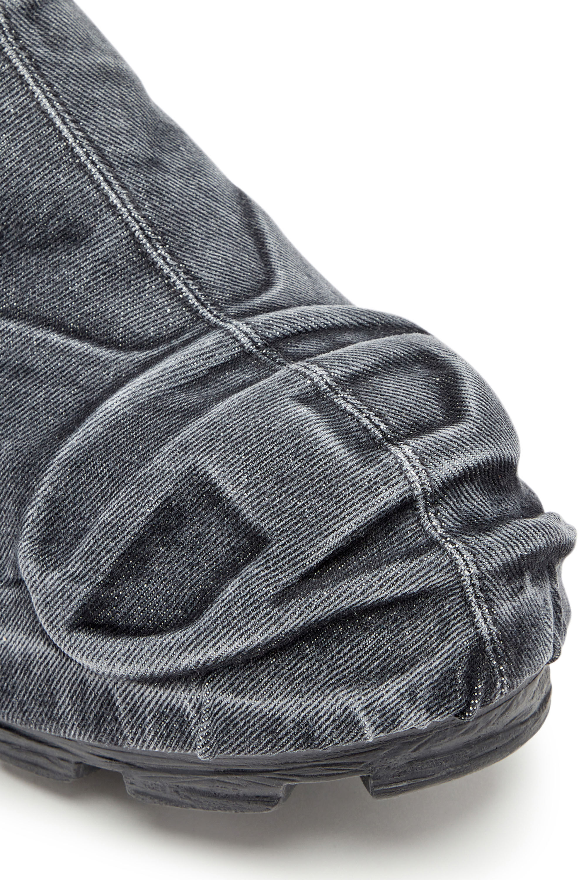 Diesel - D-HAMMER ML MD X, D-Hammer-Bottines basses en denim avec embout Oval D Homme in Noir - 6