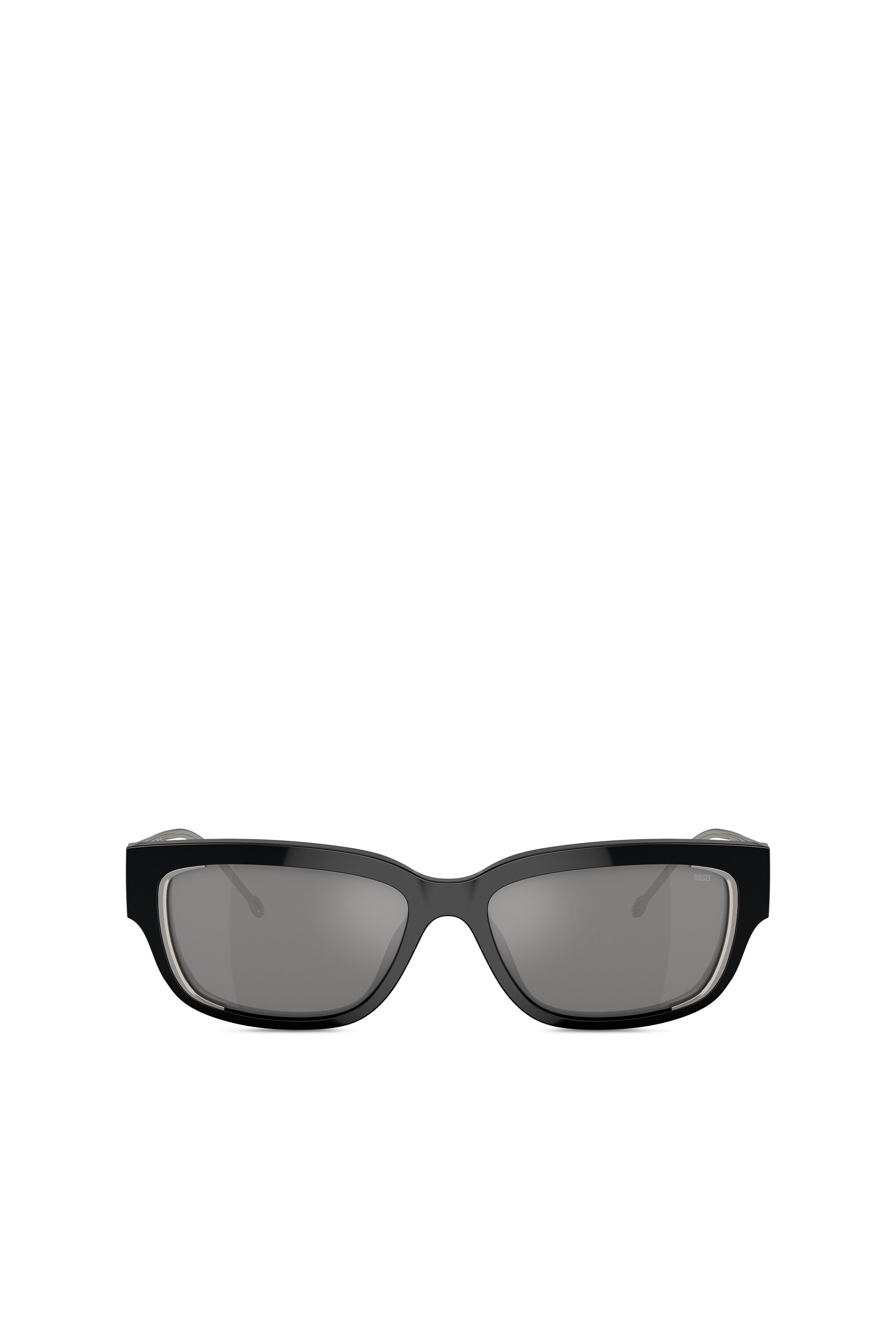 Diesel - 0DL2002 SIZE 56, Unisex's Rectangle sunglasses in Black/Flash mirror - 1