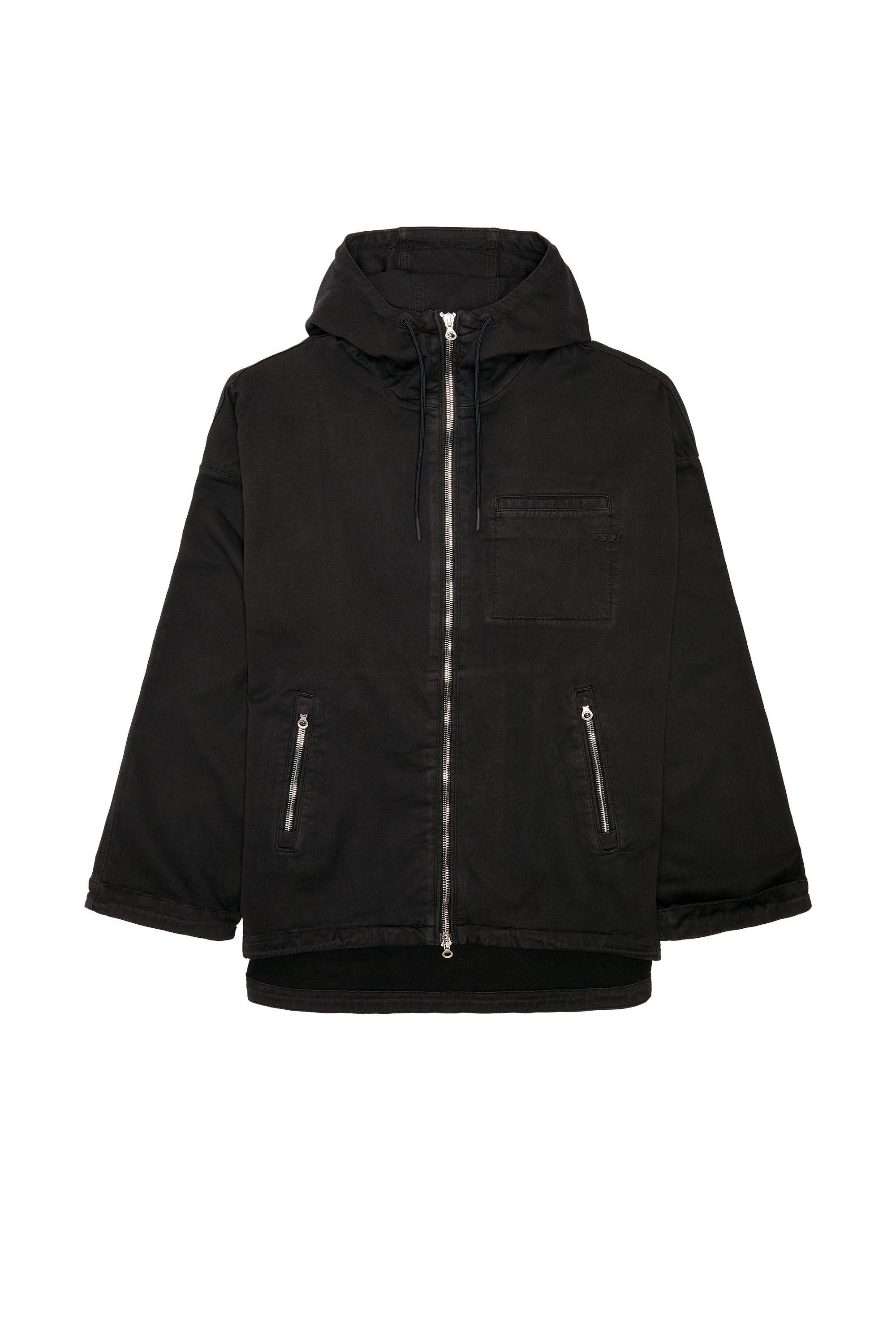 Diesel - D-HENNES JOGG, Man's Hooded JoggJeans jacket in Black - 2