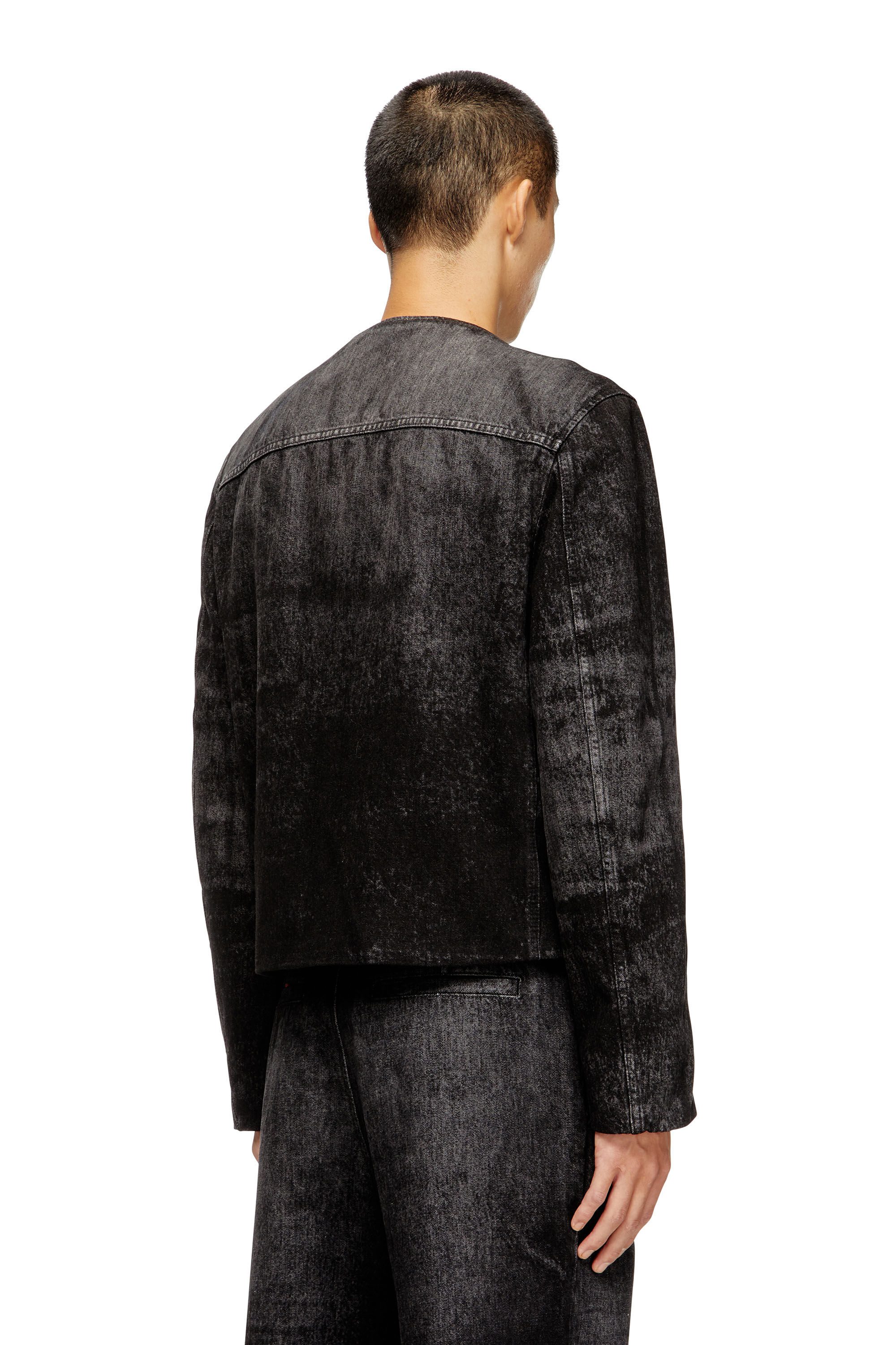 Diesel - D-ABERDEEN-FSH2, Veste en denim de coton et chanvre gravé au laser Homme in Noir - 5
