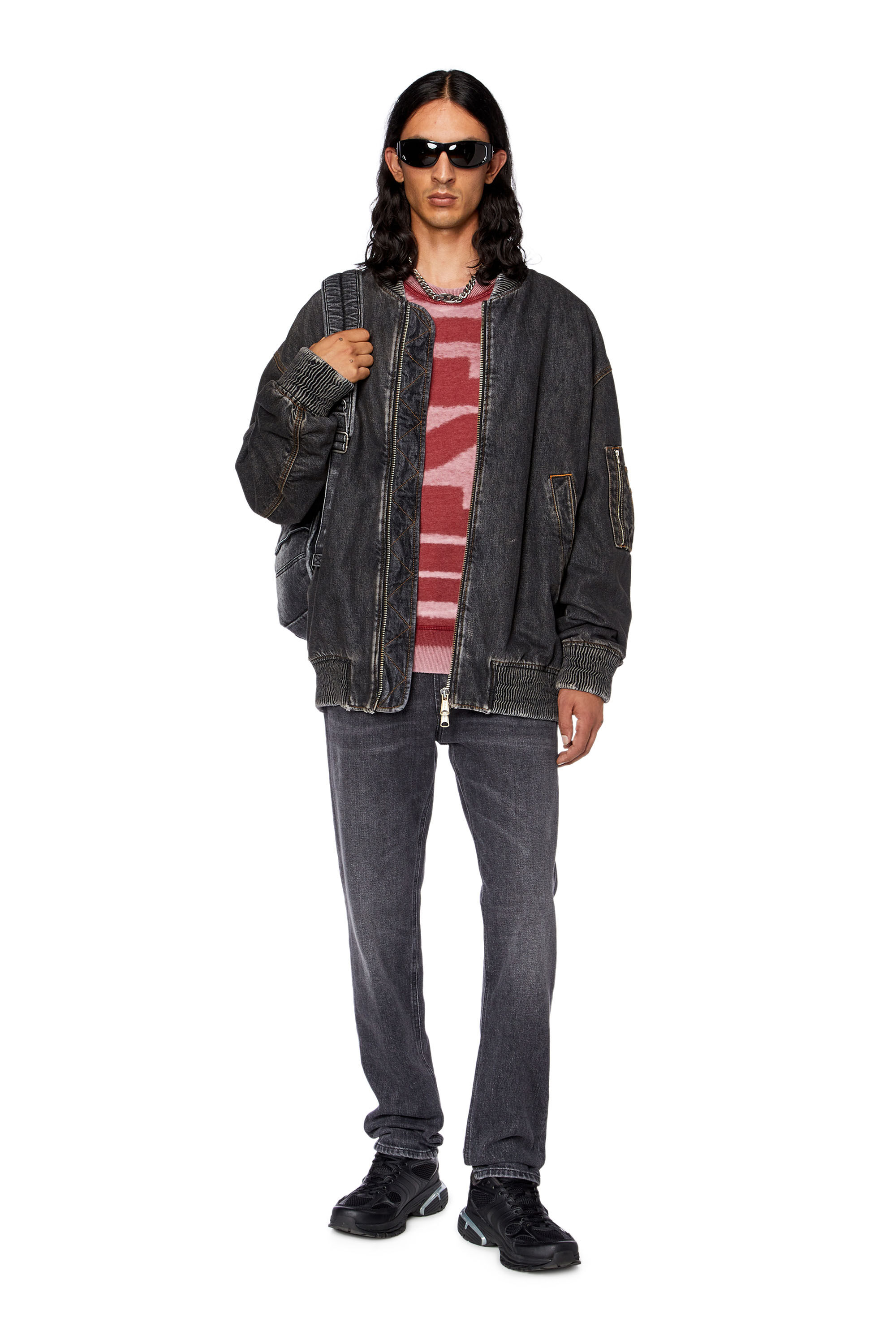 Diesel - RAVE BACKPACK X, Male's Rave Backpack X - Backpack in faded denim in Black - 6