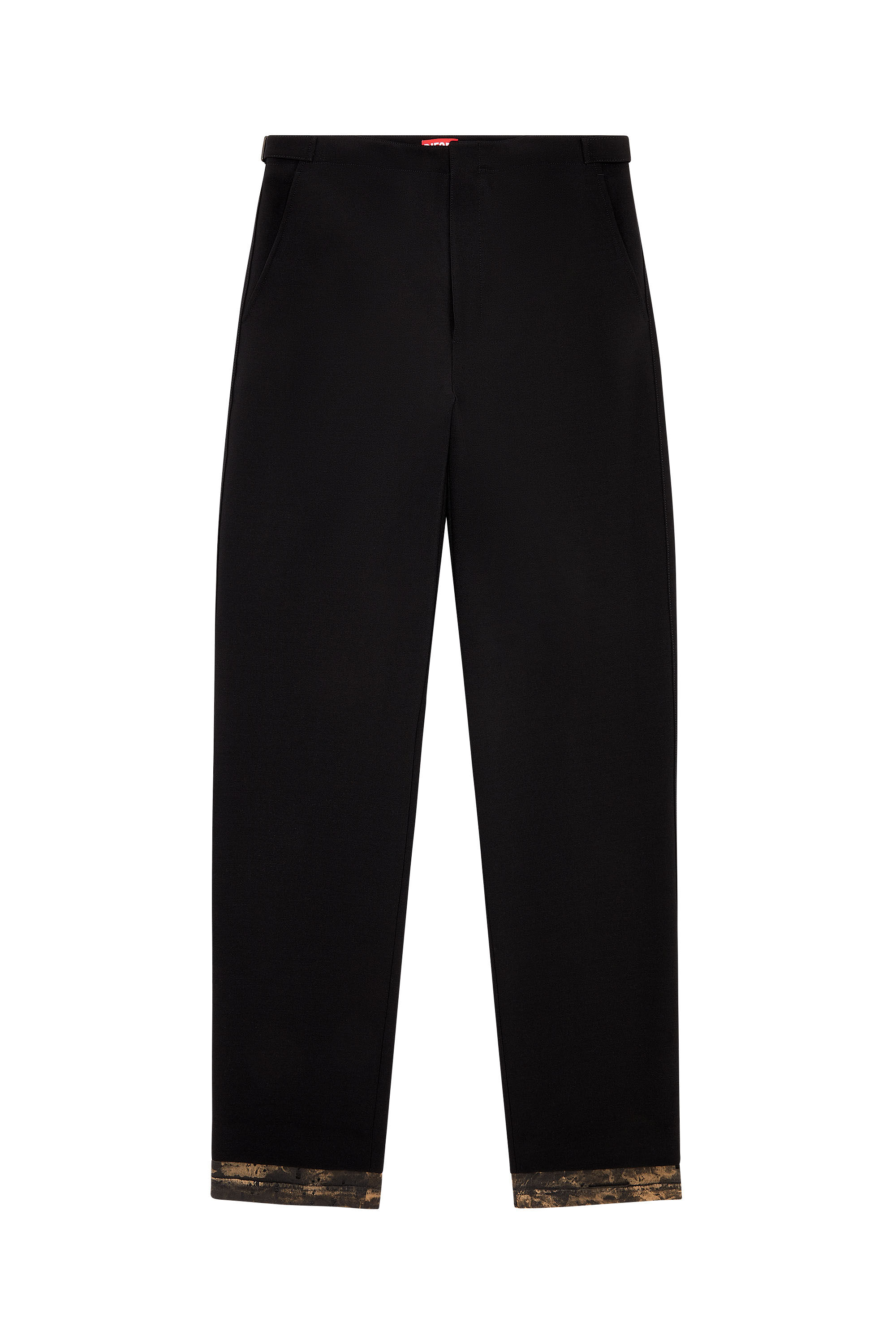 Diesel - P-LEWITT, Male's Wool pants with treated jersey trims in Black - 2