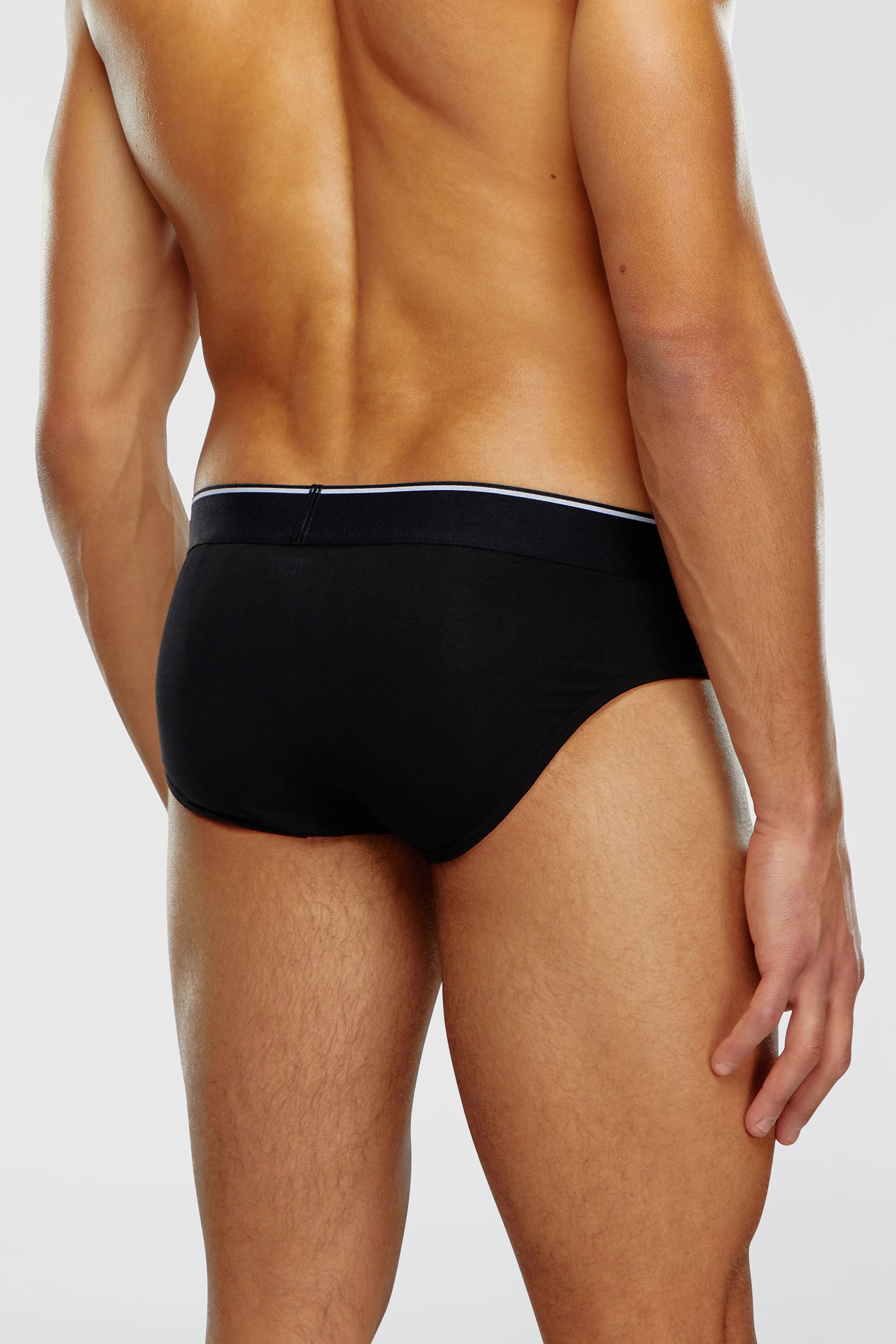 Diesel - UMBR-ANDRETHREEPACK, Paquete de tres slips lisos con logotipo Hombre in Negro - 4
