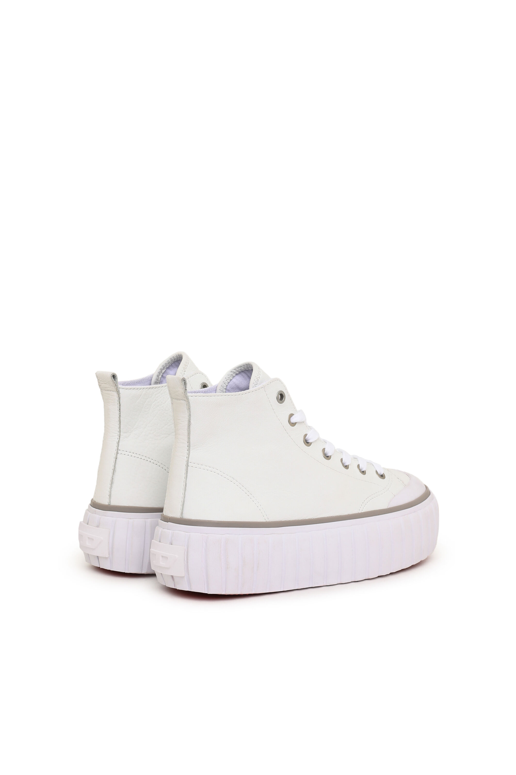Diesel - S-HANAMI MID W, Female's High-top flatform sneaker in leather in White - 3