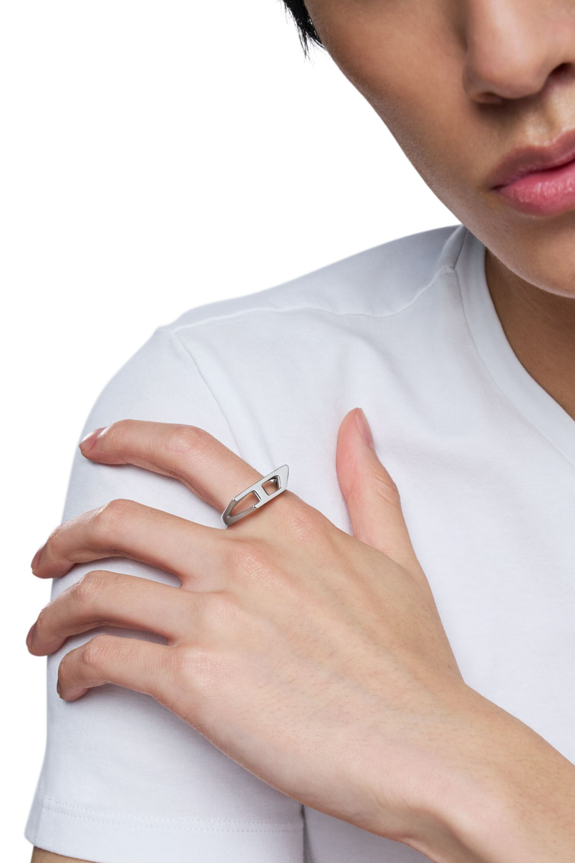 Women's Stainless steel signet ring | Silver | Diesel