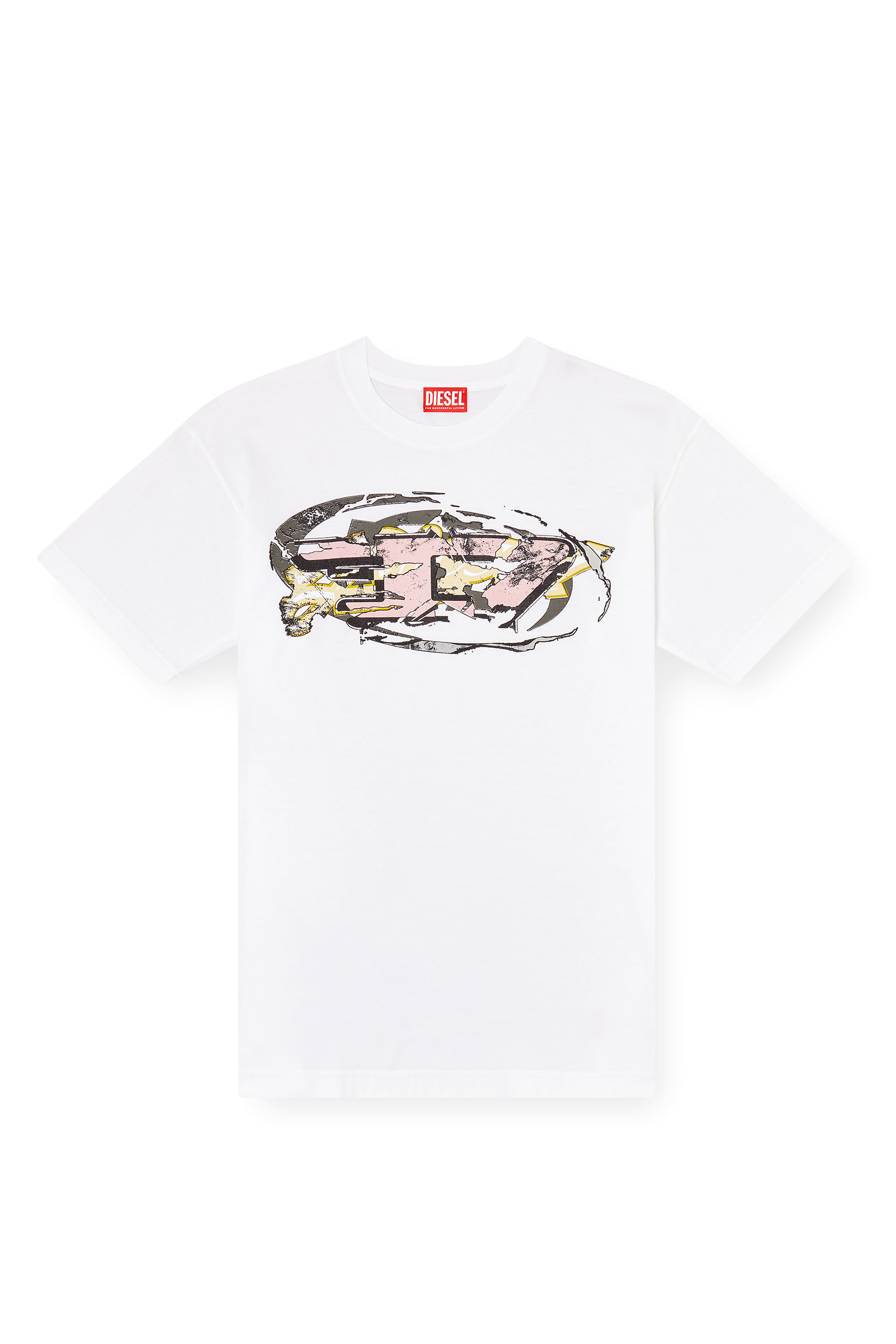 Diesel - T-NORM-T11, Male's T-shirt with Oval D logo in White - 2