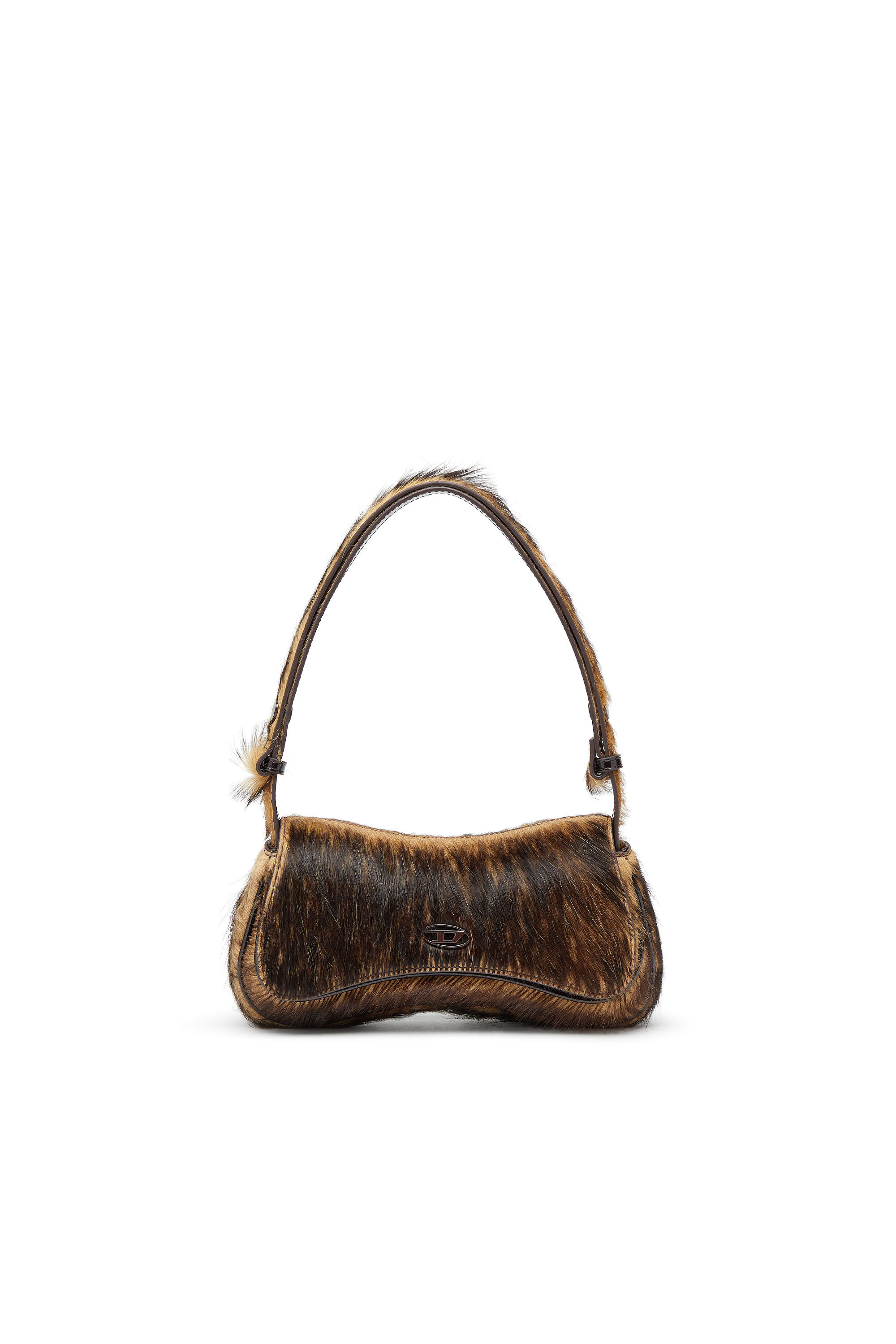 Diesel - PLAY CLUTCH, Pochette en cuir poilu coloré Femme in Marron - 1
