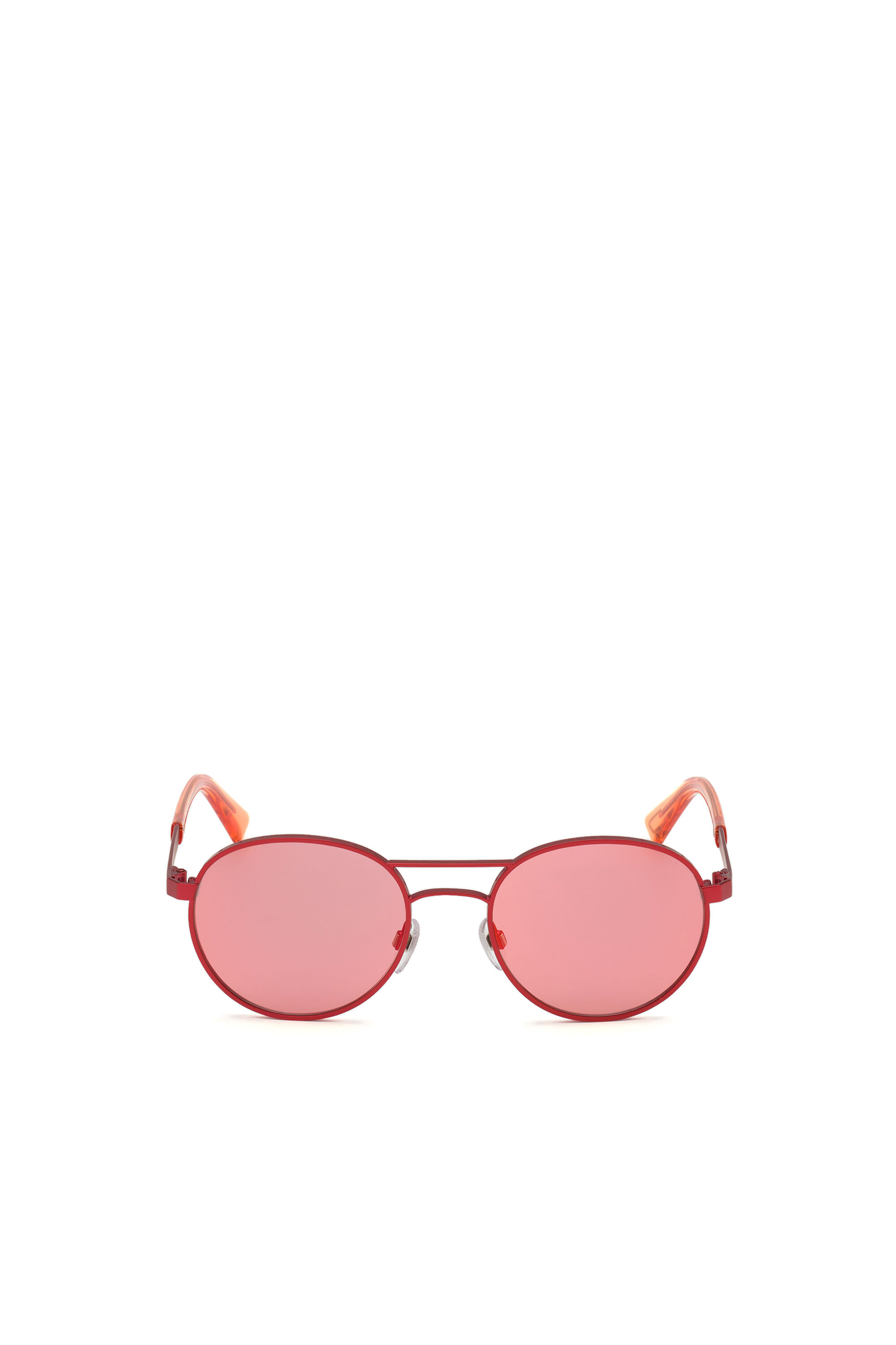 Diesel - DL0265, Unisex's Rounded glasses in metal and acetate in Pink - 1