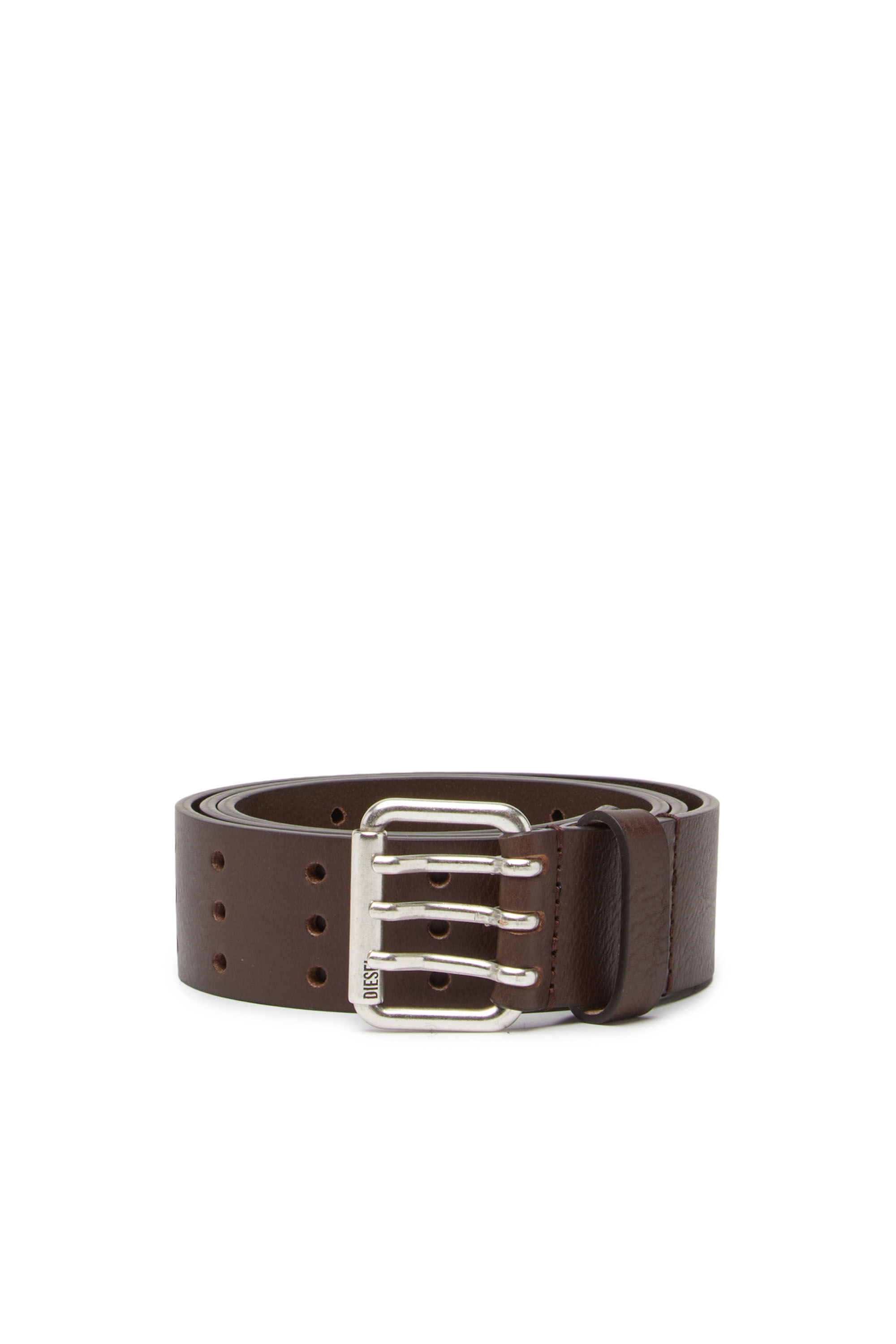Diesel - B-MILI, Ceinture en cuir avec triple boucle à ardillon Homme in Marron - 1