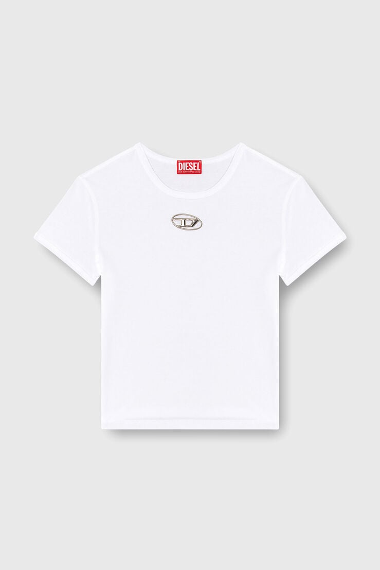 Slim fit T-shirt with cut-out Oval D by Diesel