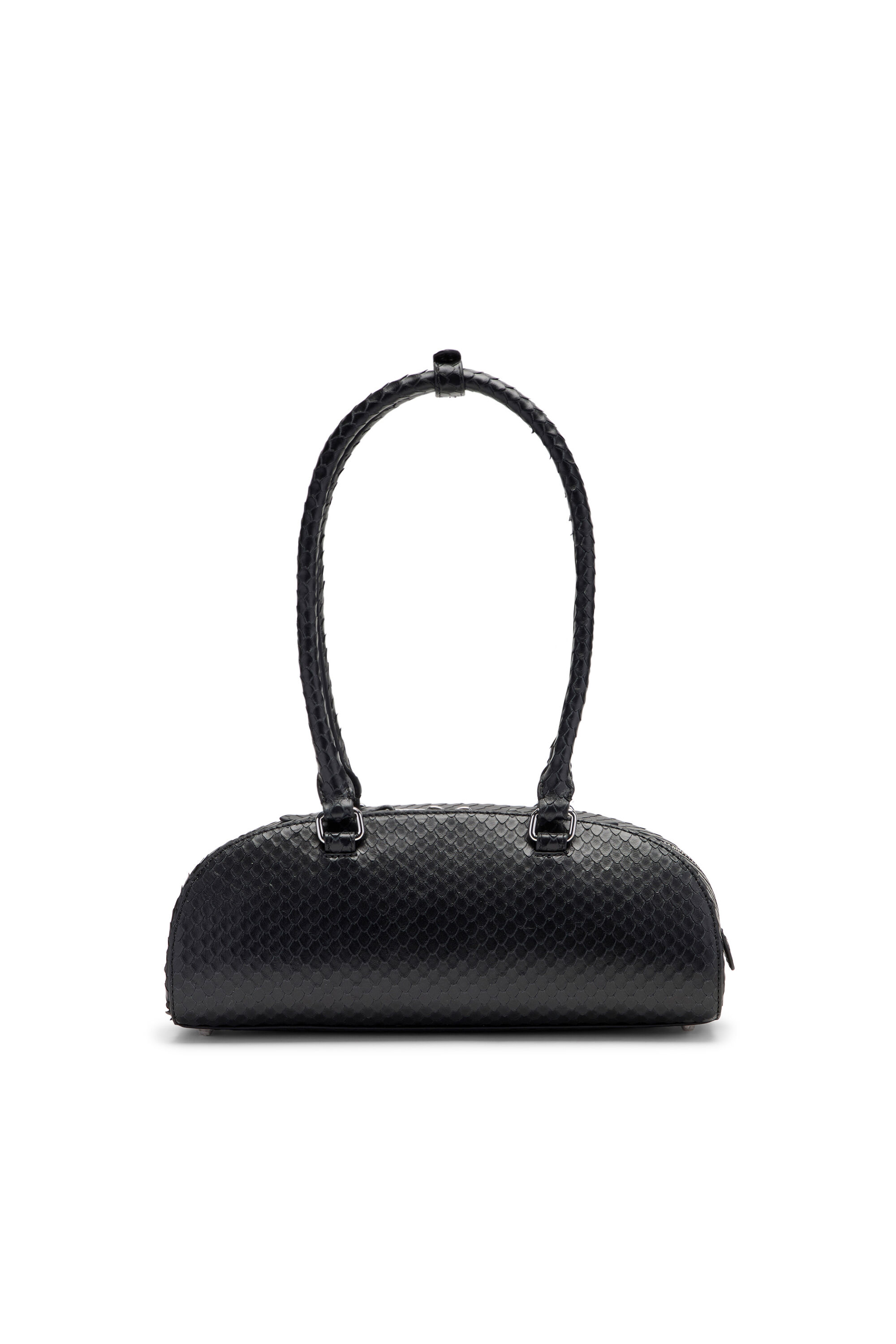 Women's 1DR Dome-Elongated bowling bag in snake-effect leather