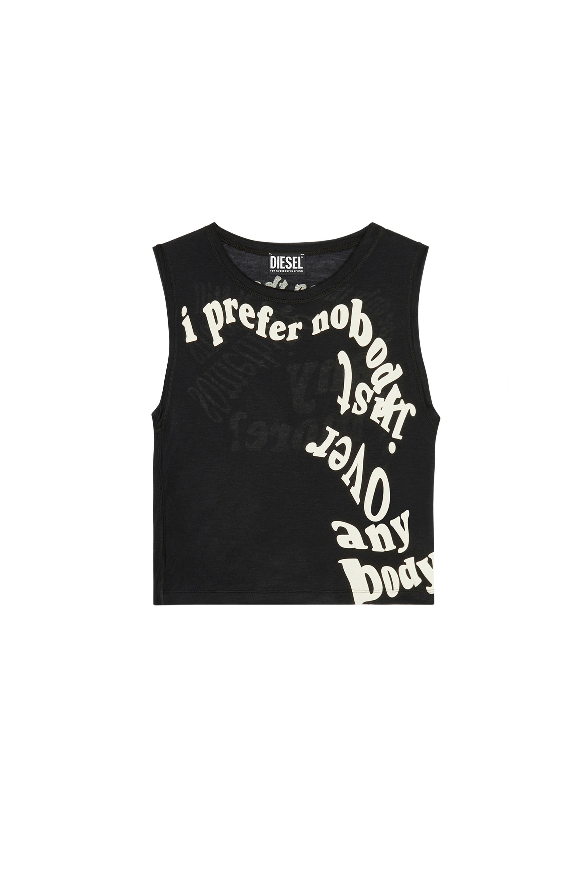 T-ODY Woman: Cashmere-modal tank top with puff prints | Diesel