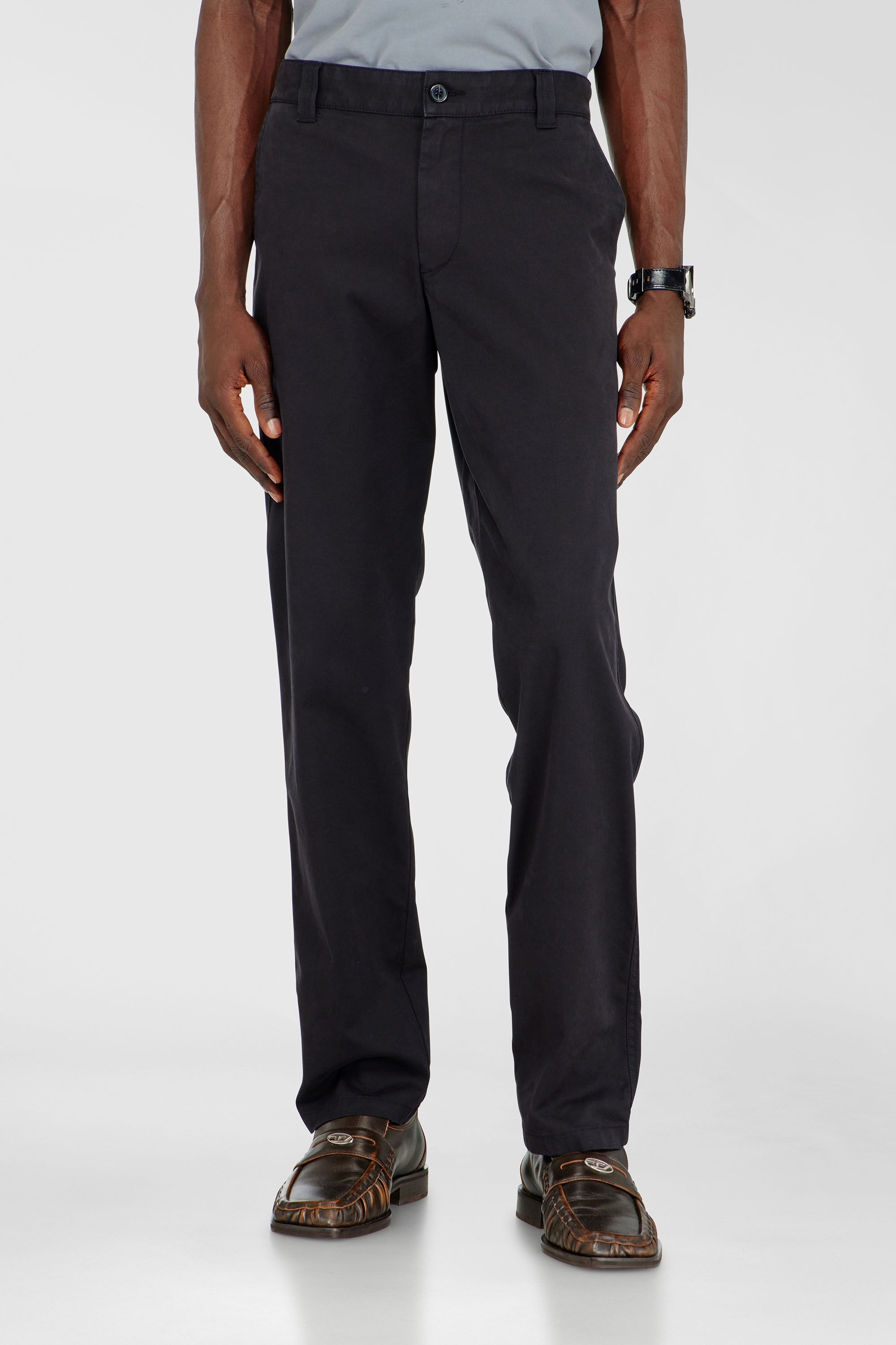 Men's Cotton pants with utility loop | Black | Diesel US