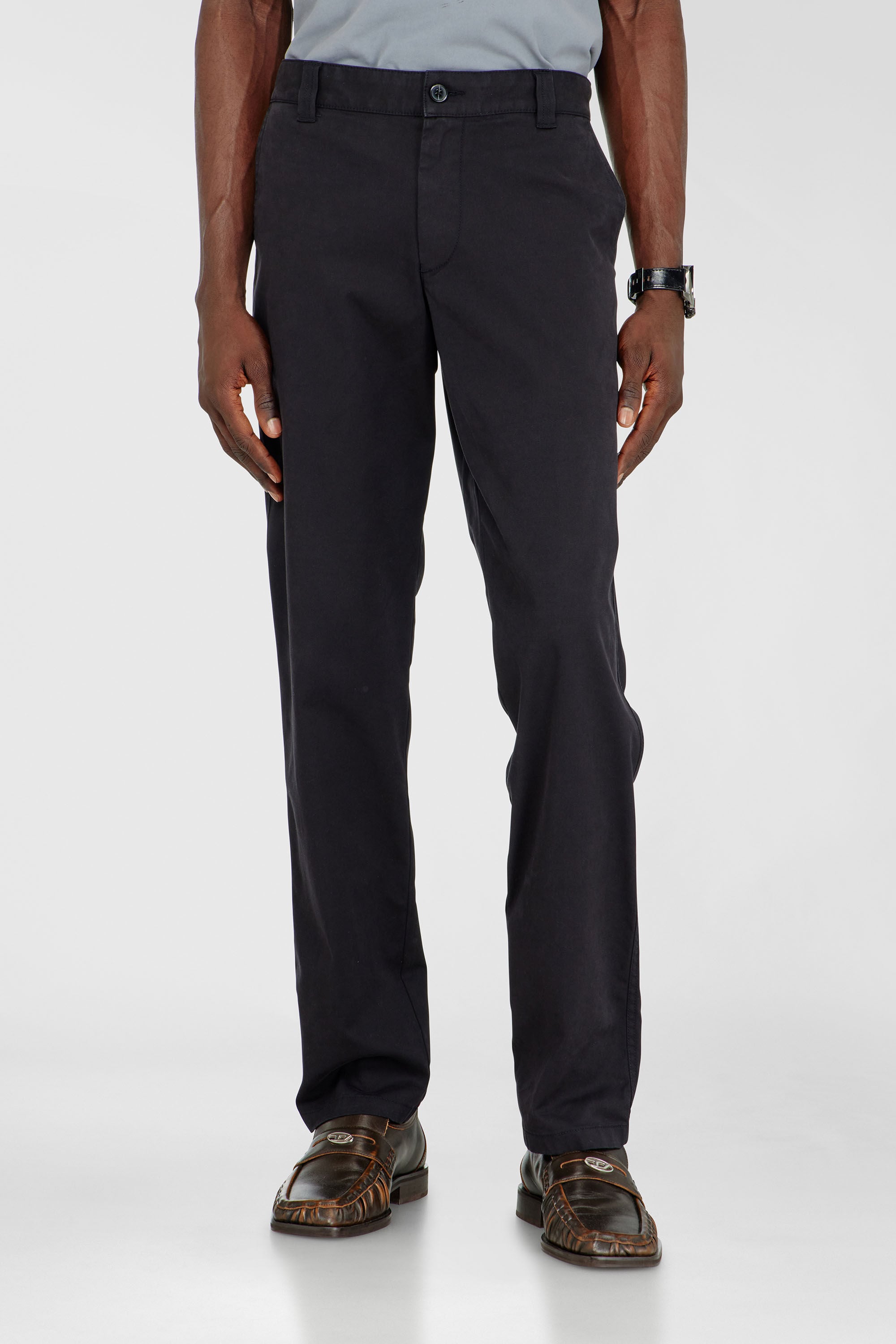 Diesel - P-DEFINE-EPCH, Pantalones de algod&oacute;n con presilla utilitaria Hombre in Negro - 3