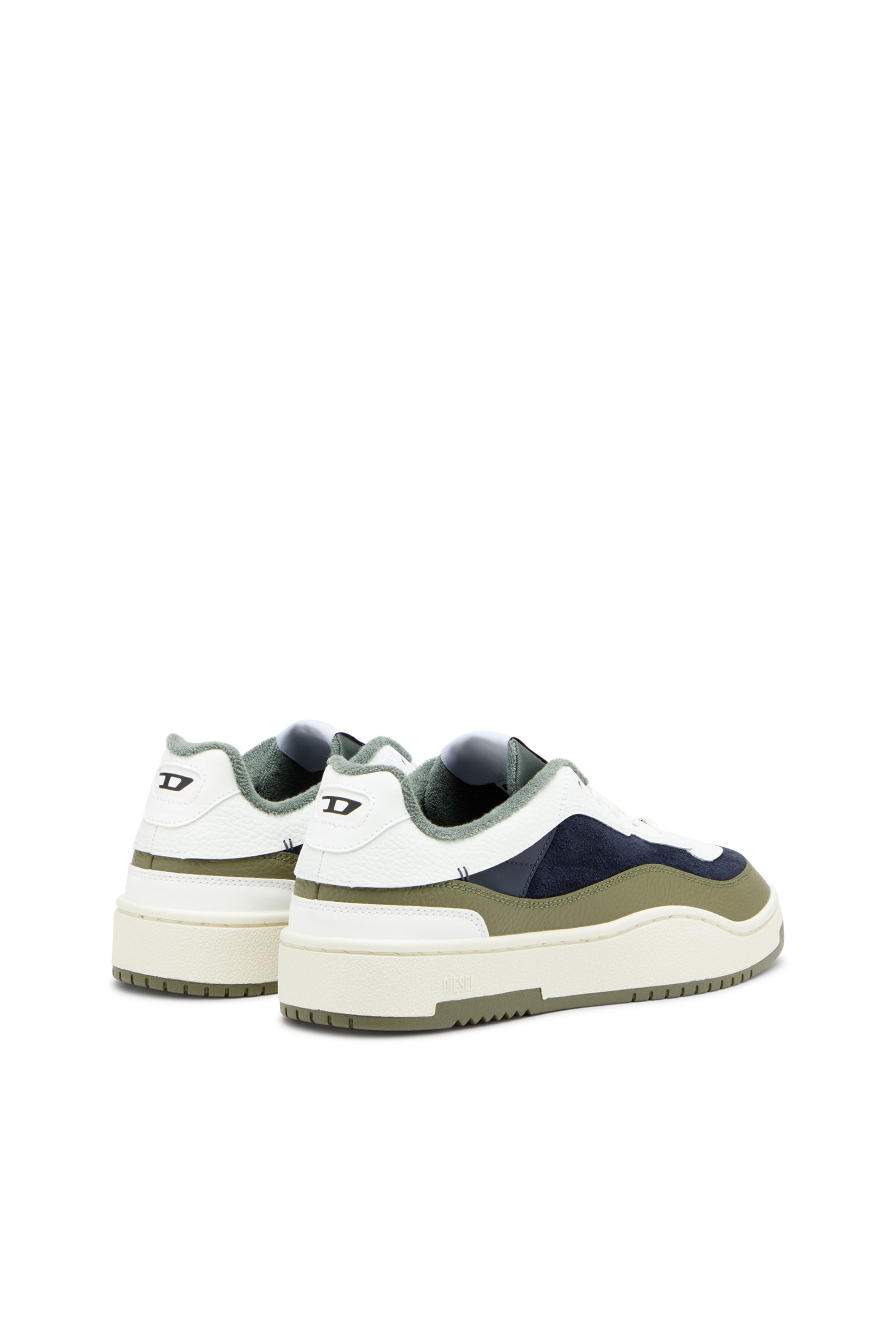 Diesel - S-OVAL SKATE LOW, Man's S-Oval Skate-Sneakers in leather in White/Green - 3